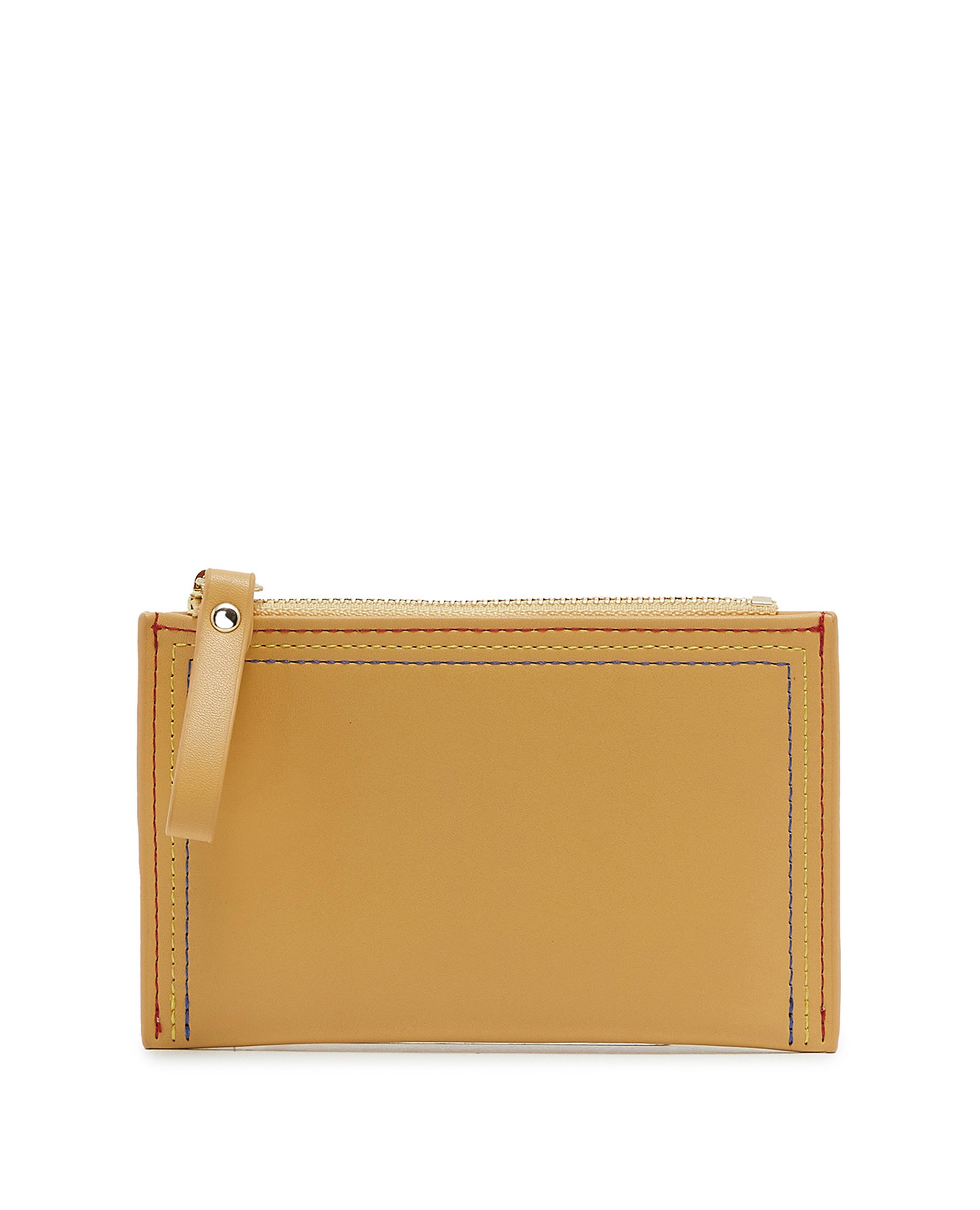 Stitch Detailed Zippered Card Wallet