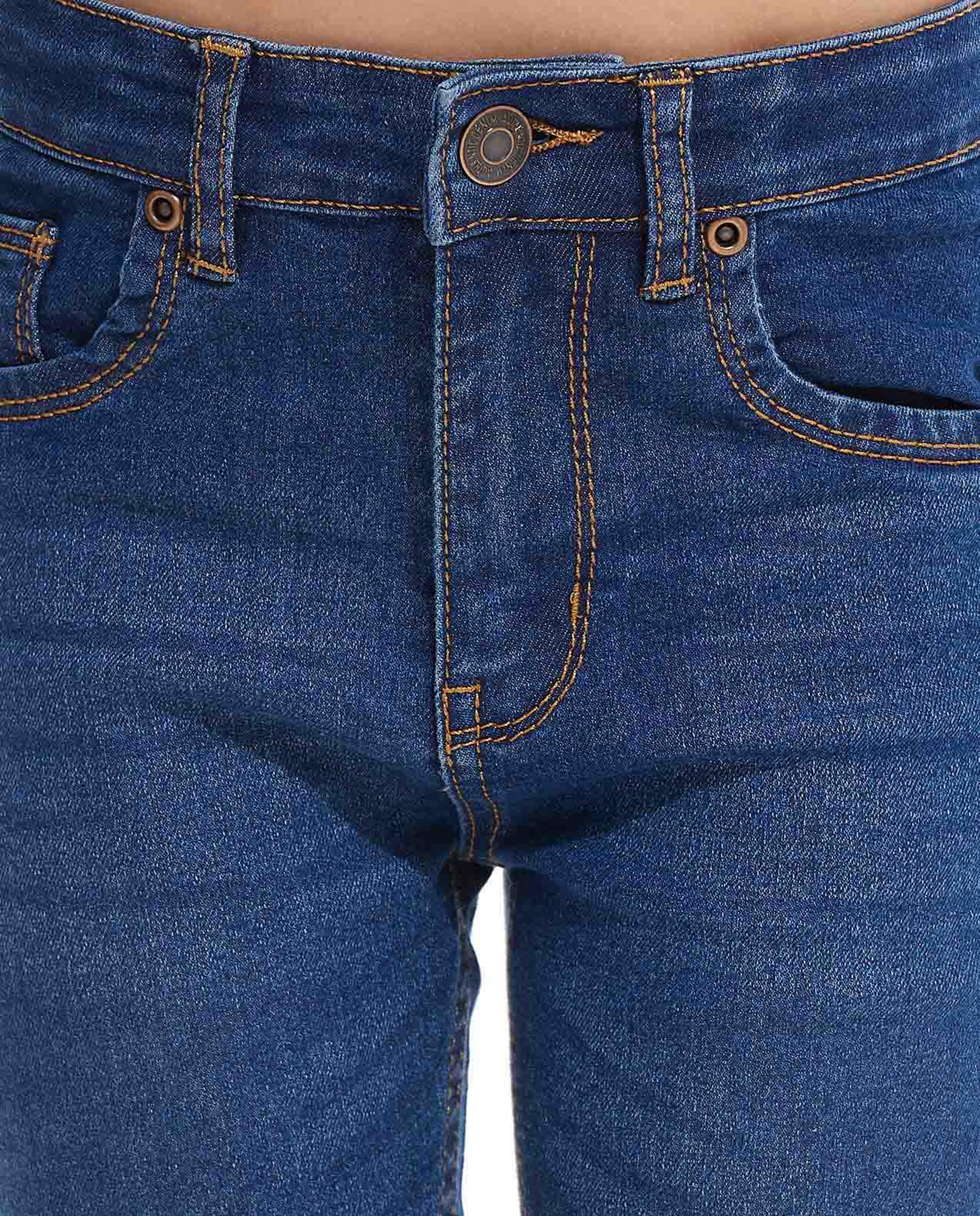 بنطلون جينز بزر