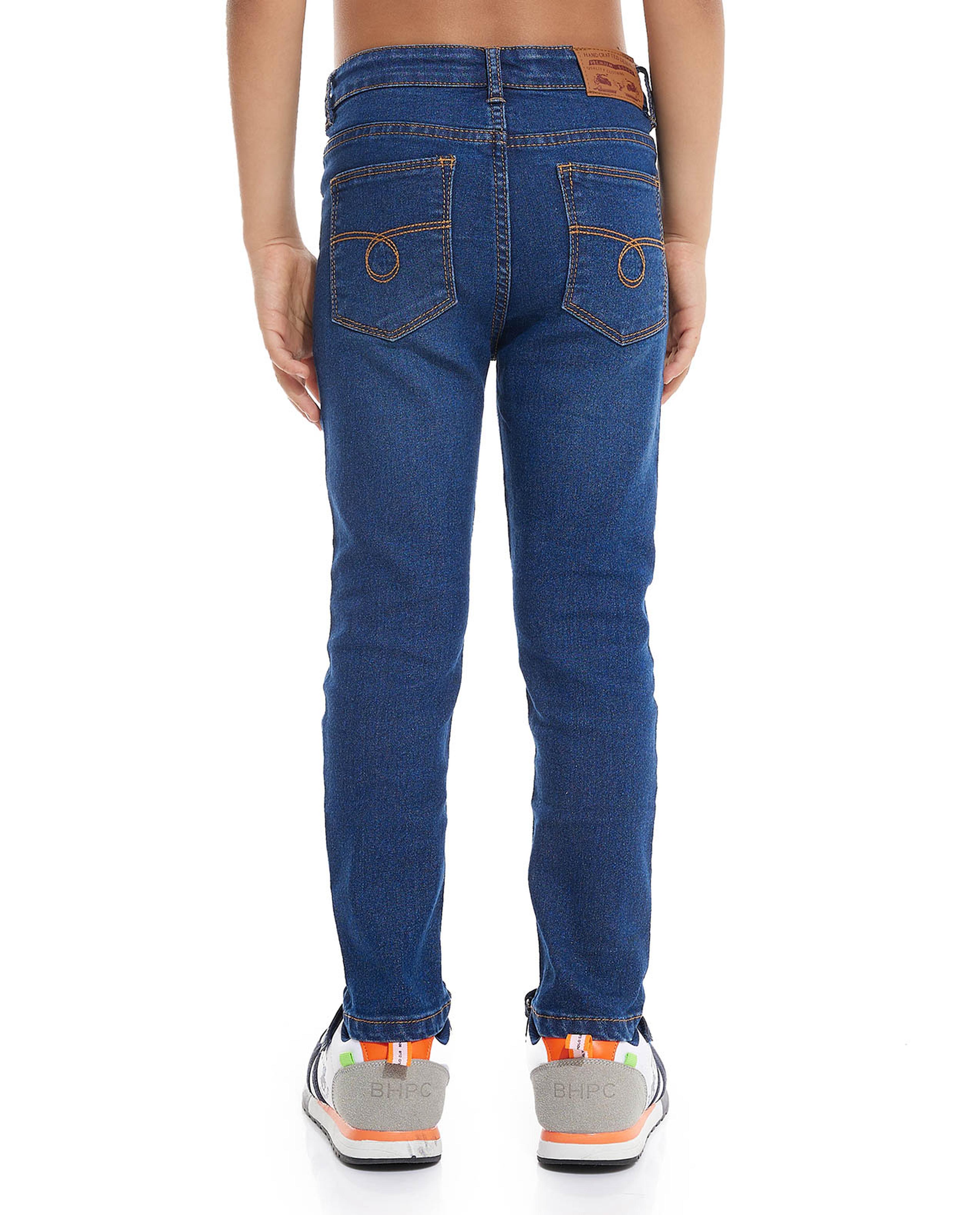 بنطلون جينز بزر