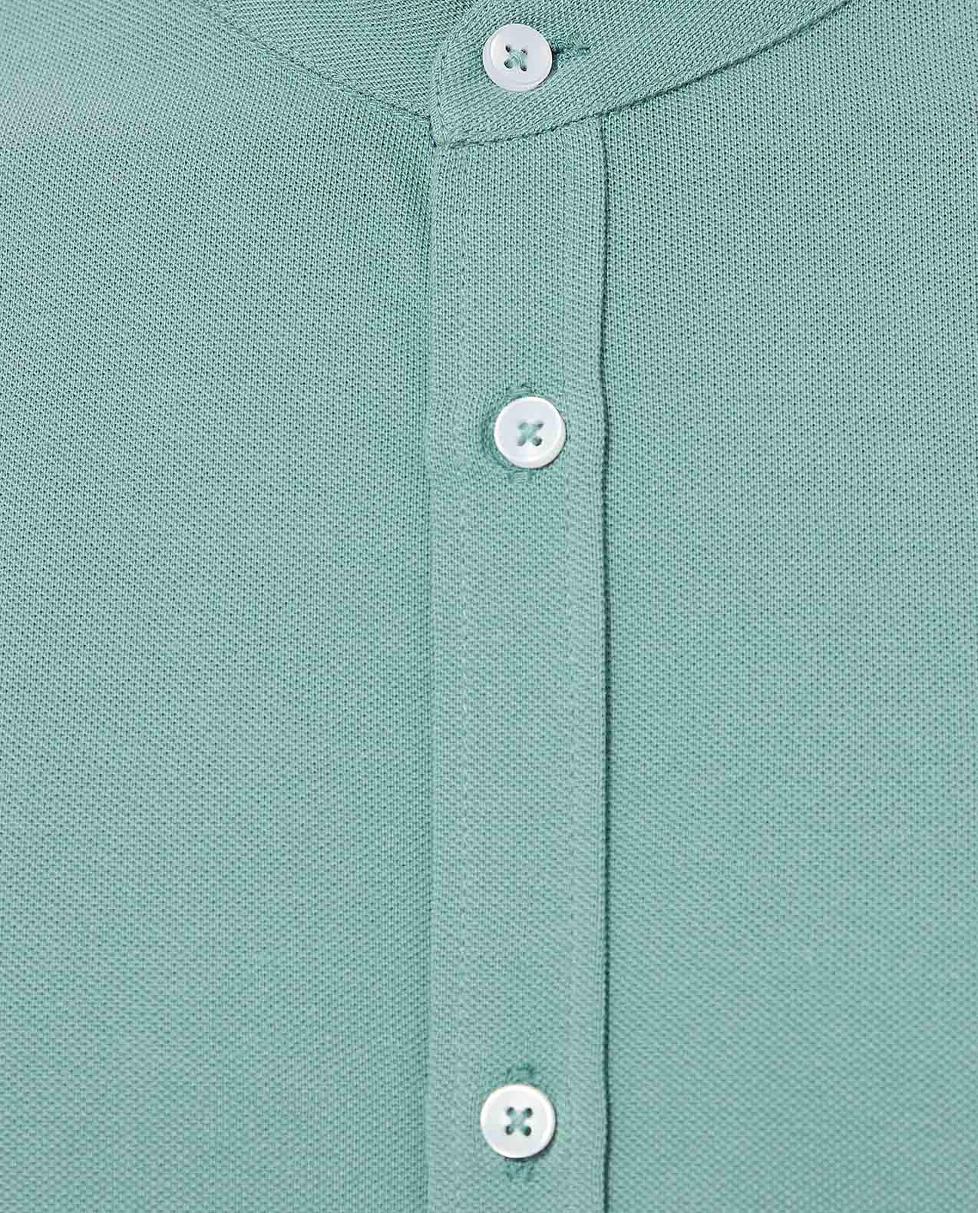 Solid Shirt with Mandarin Collar and Short Sleeves