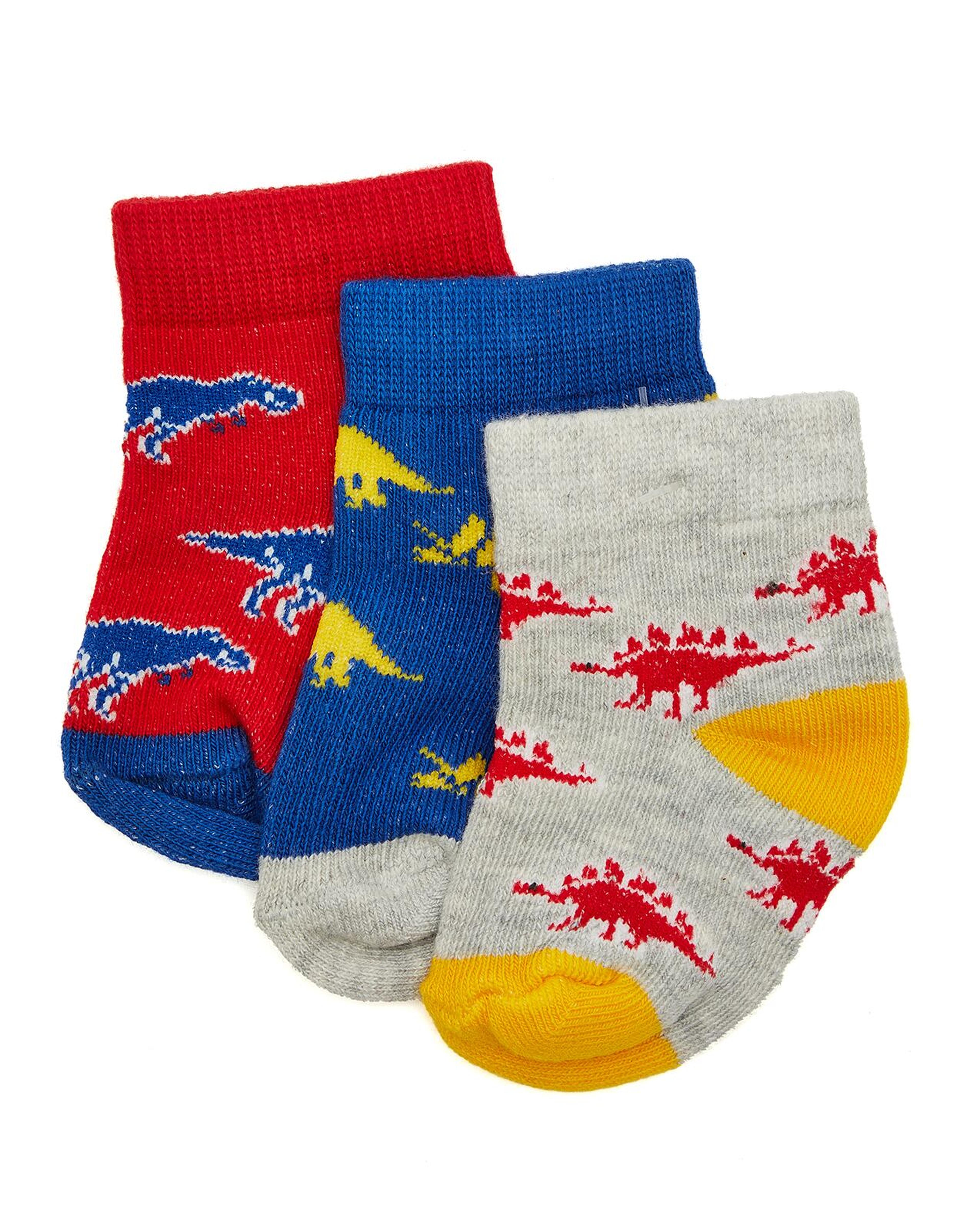 3 Pack Printed Ankle Socks