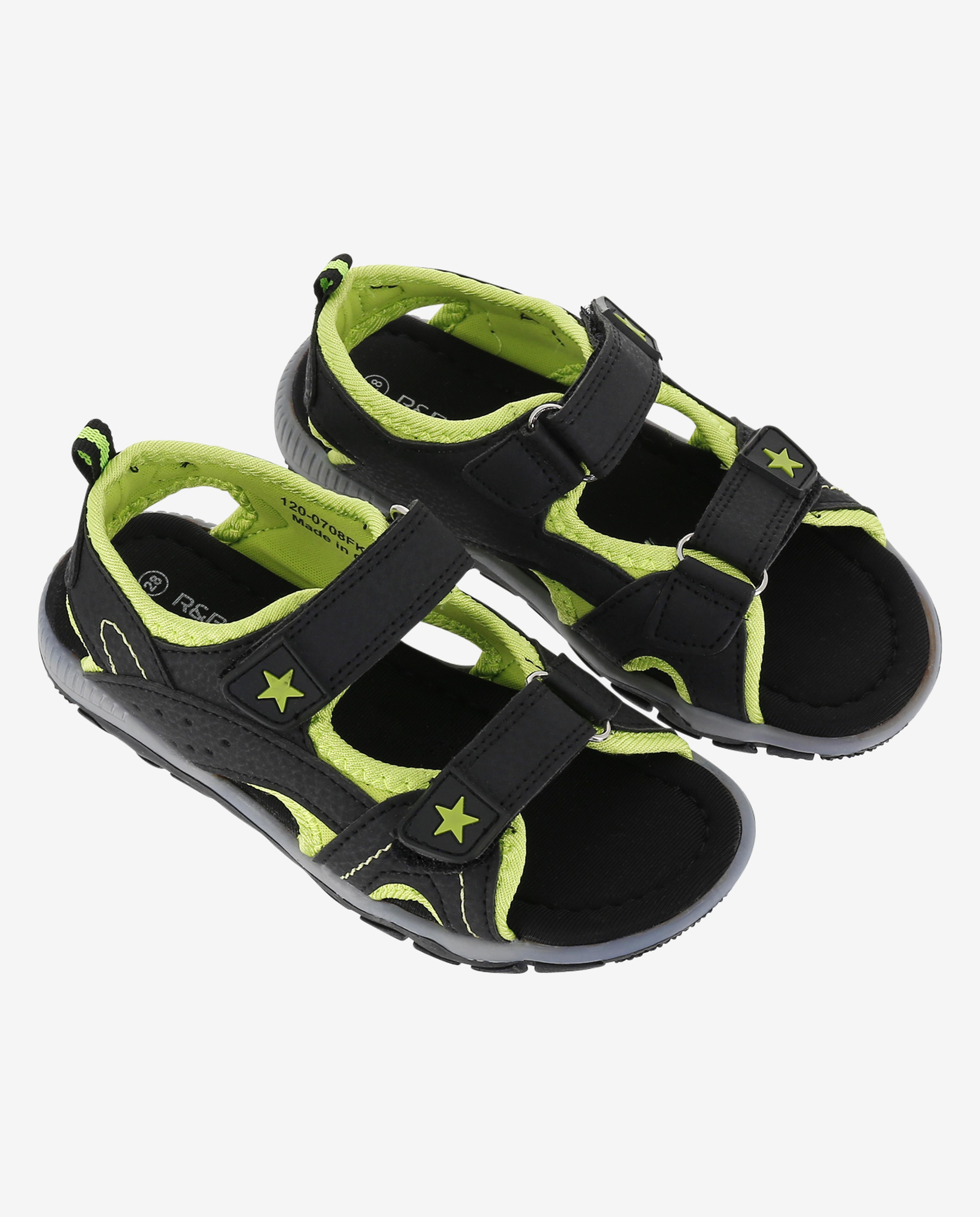 Black and Green Sandal Slides