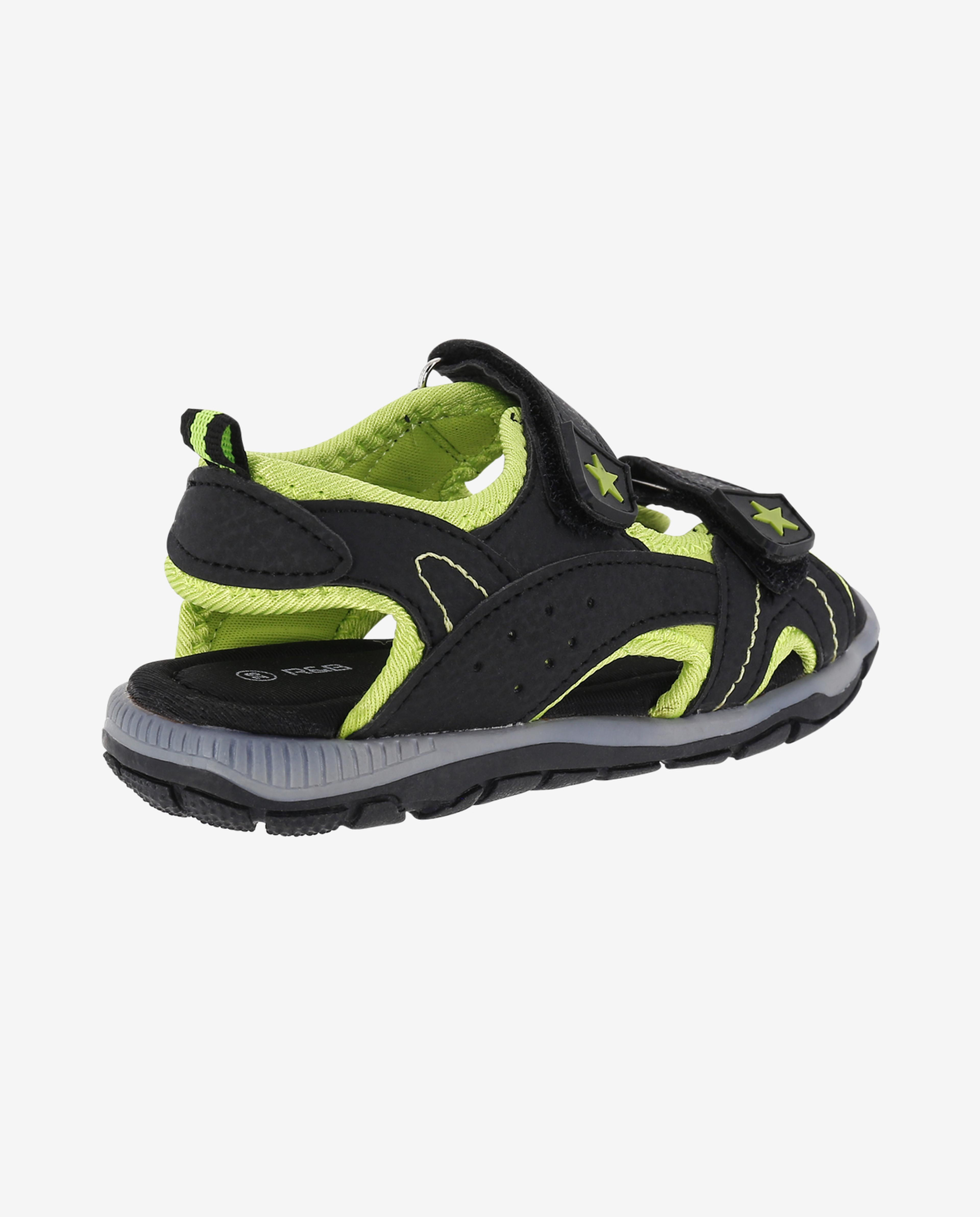 Black and Green Sandal Slides