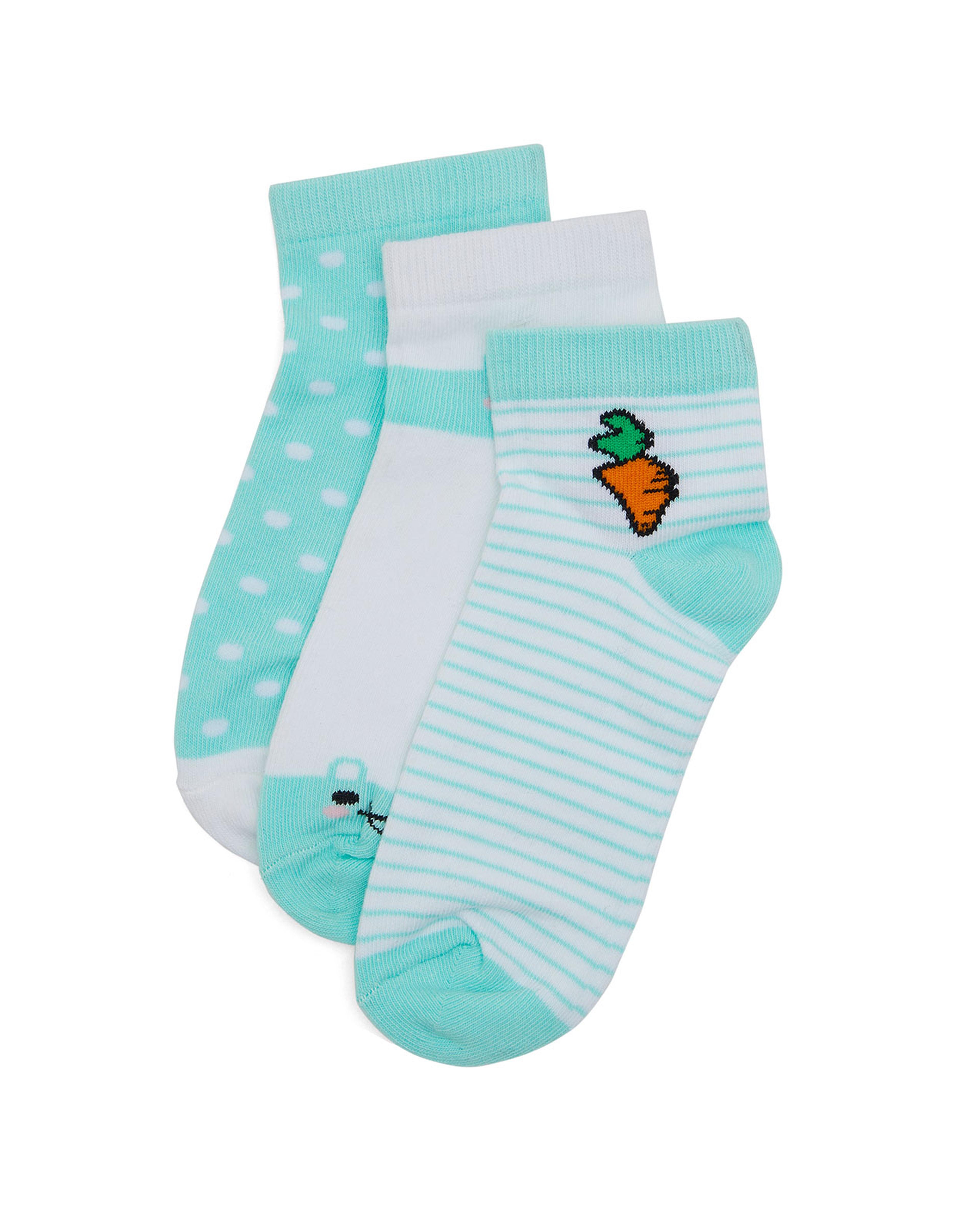 Pack of 3 Patterned Ankle Socks