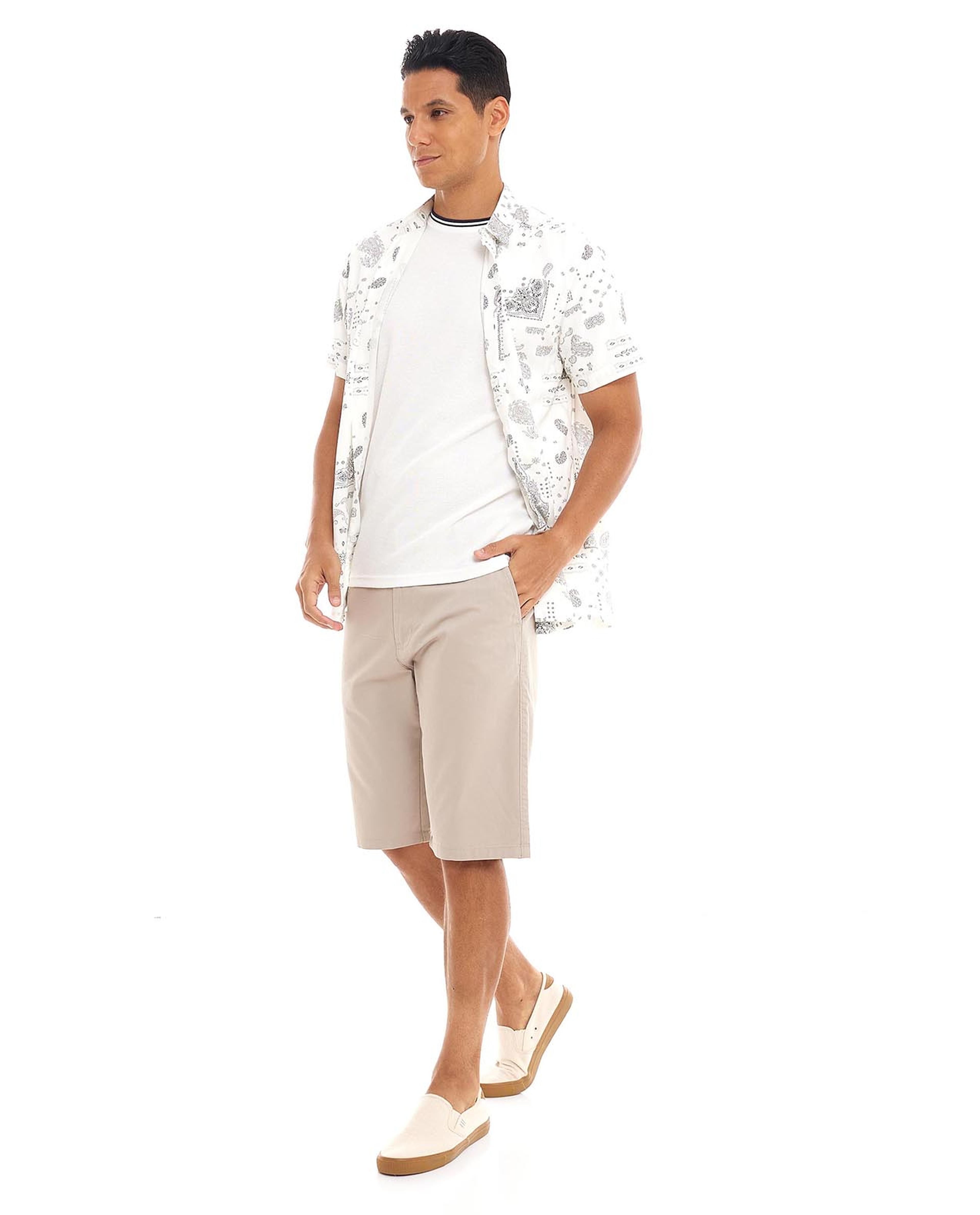 شورت منسوج سادة بزر