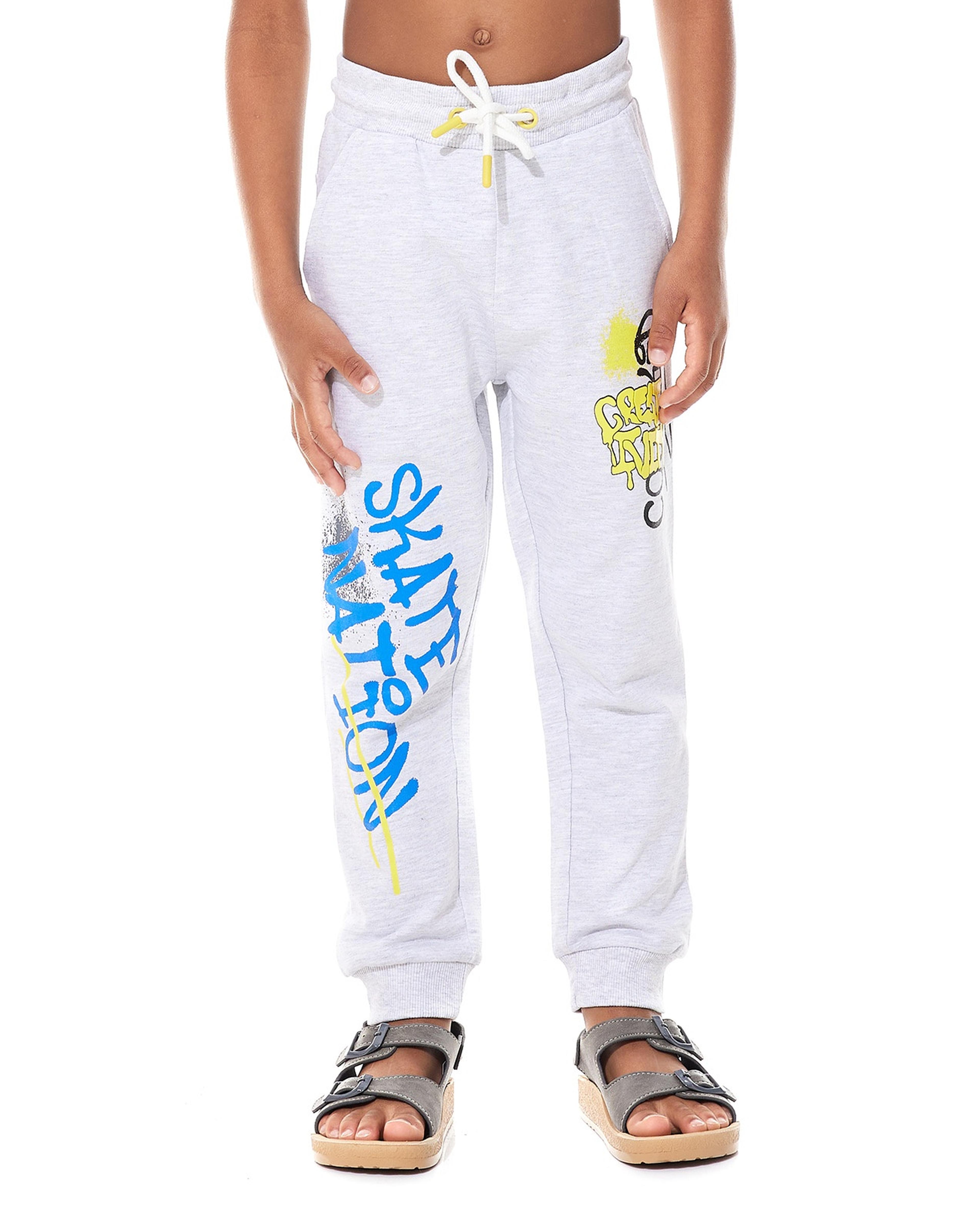Printed Joggers with Drawstring Waist