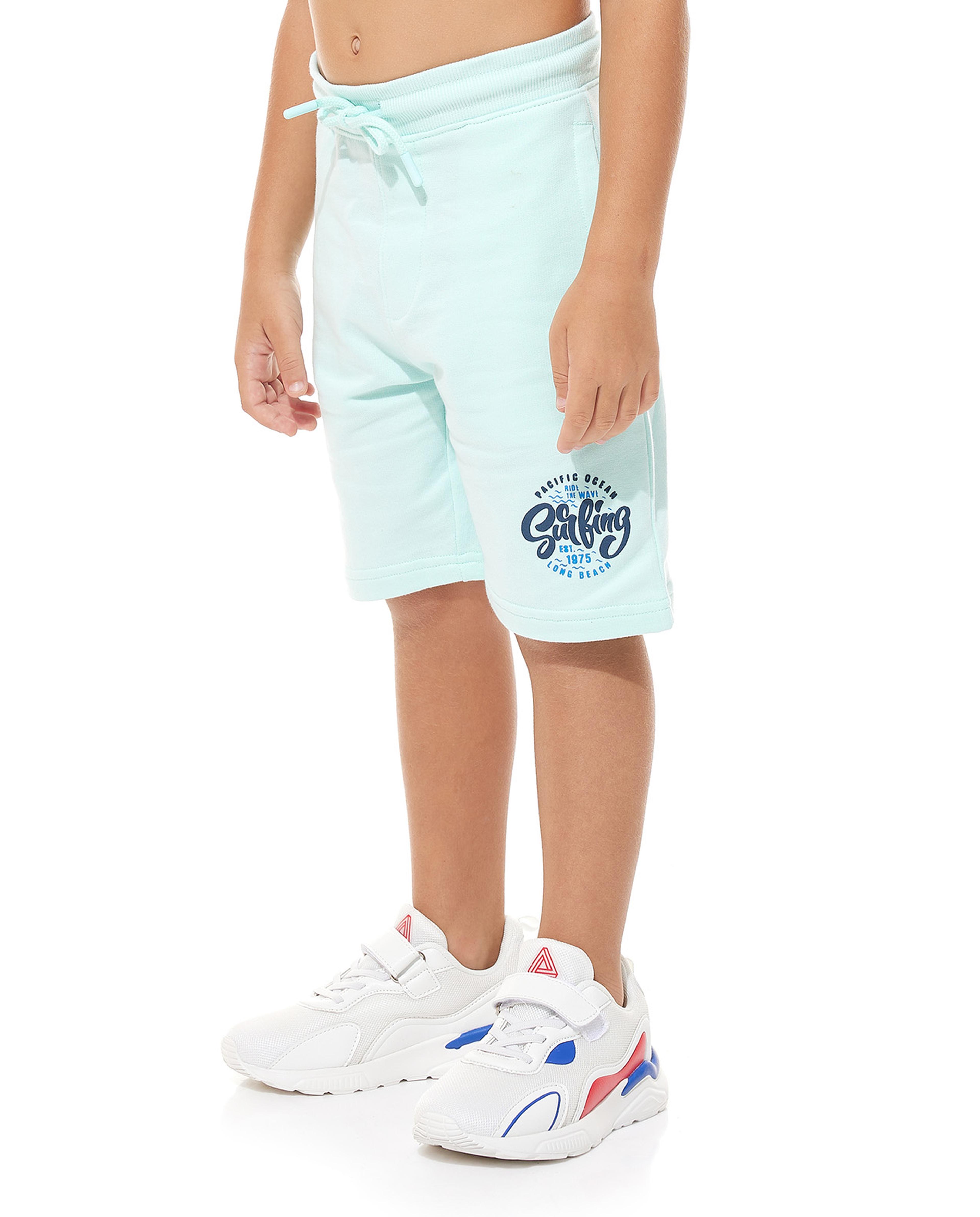 Print Detail Shorts with Drawstring Waist