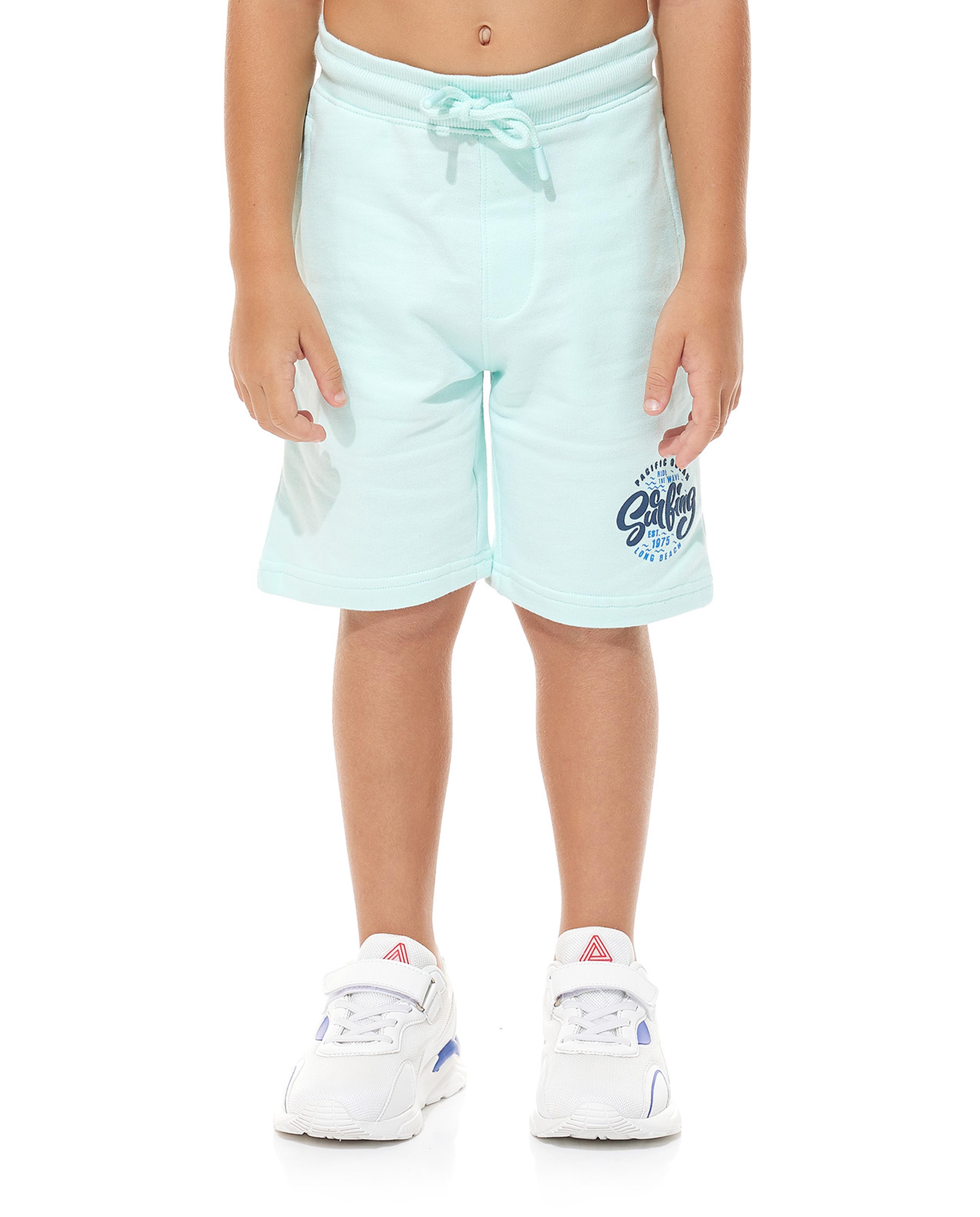 Print Detail Shorts with Drawstring Waist