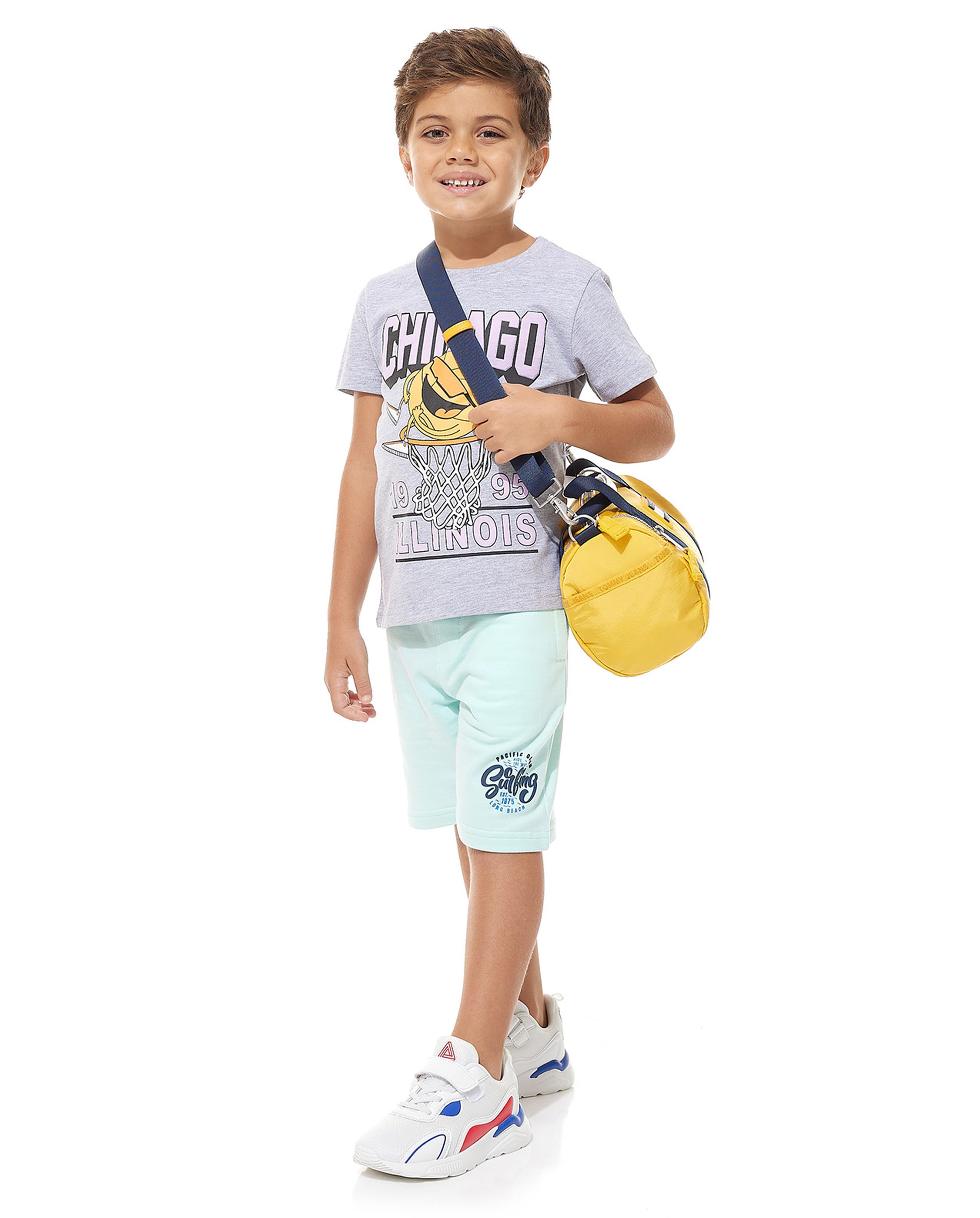 Print Detail Shorts with Drawstring Waist