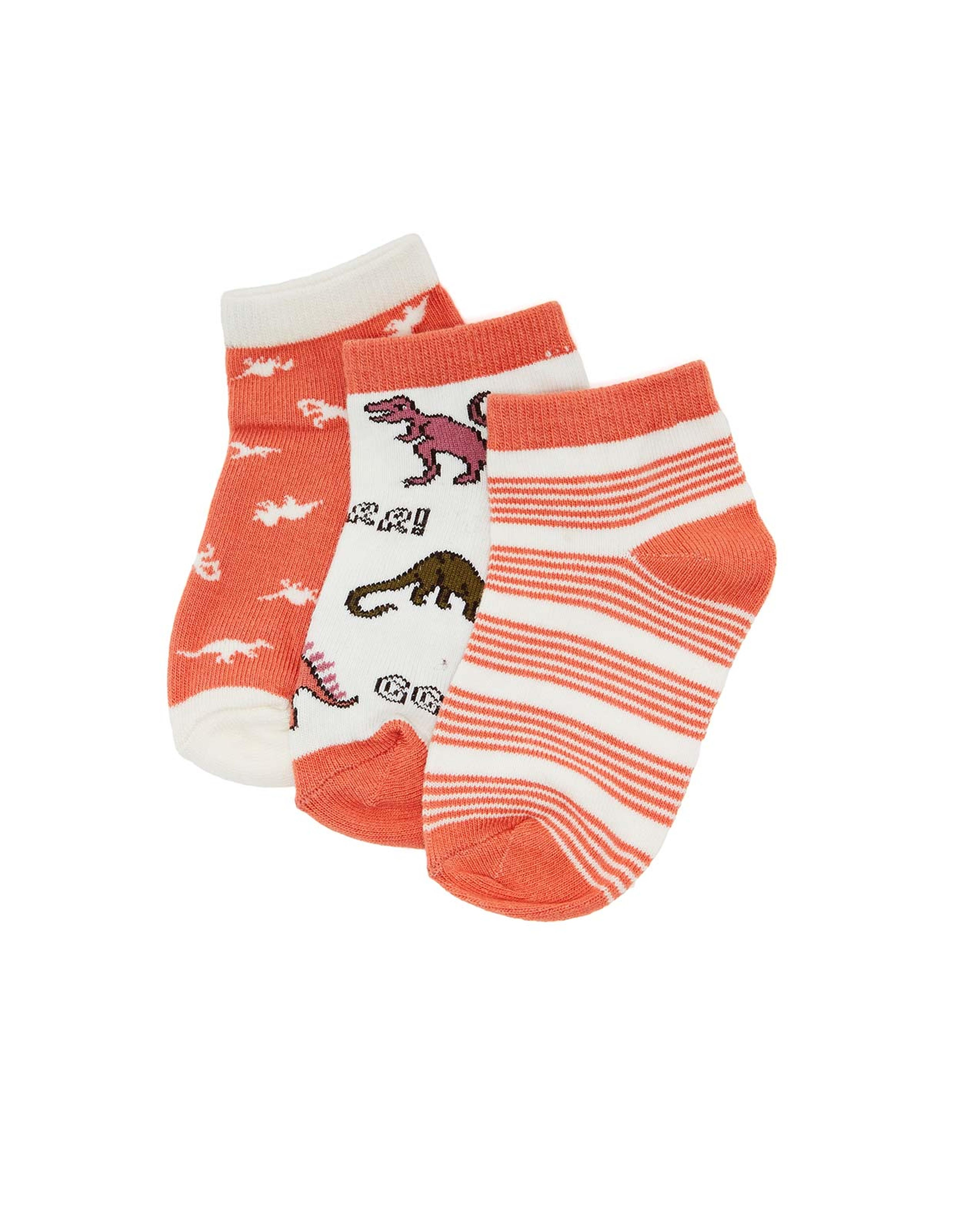 Pack of 3 Printed Ankle Socks