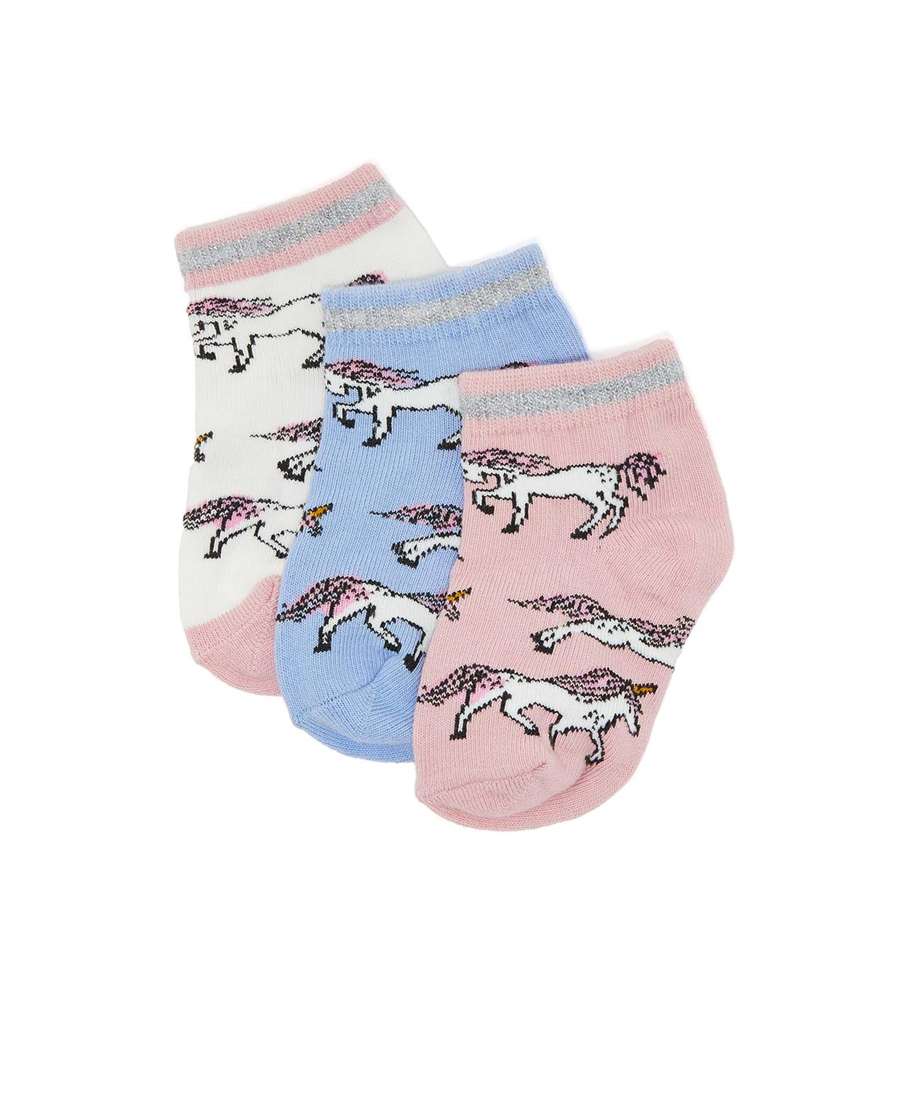 Pack of 3 Printed Ankle Socks