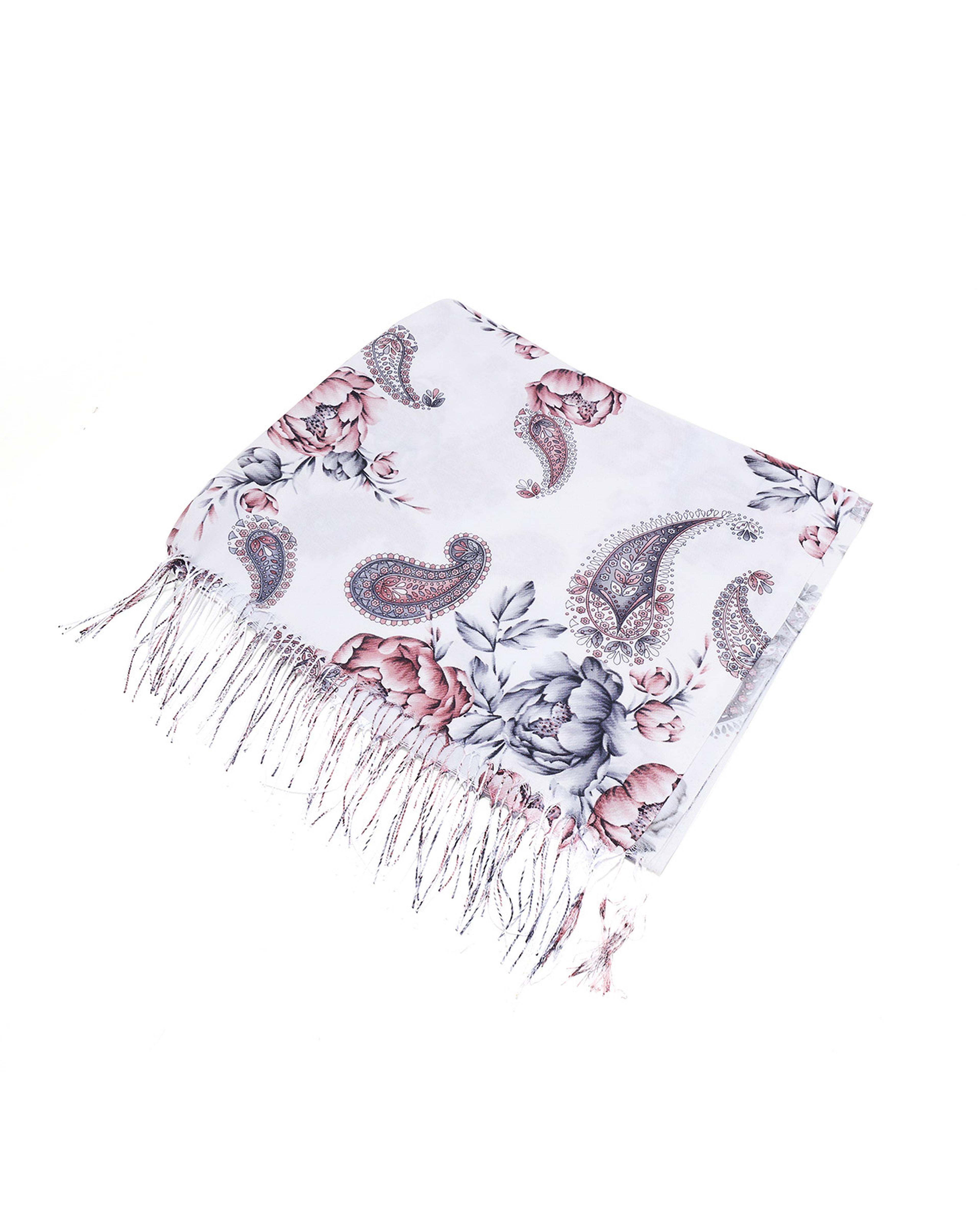 Paisley Print Scarf with Fringes