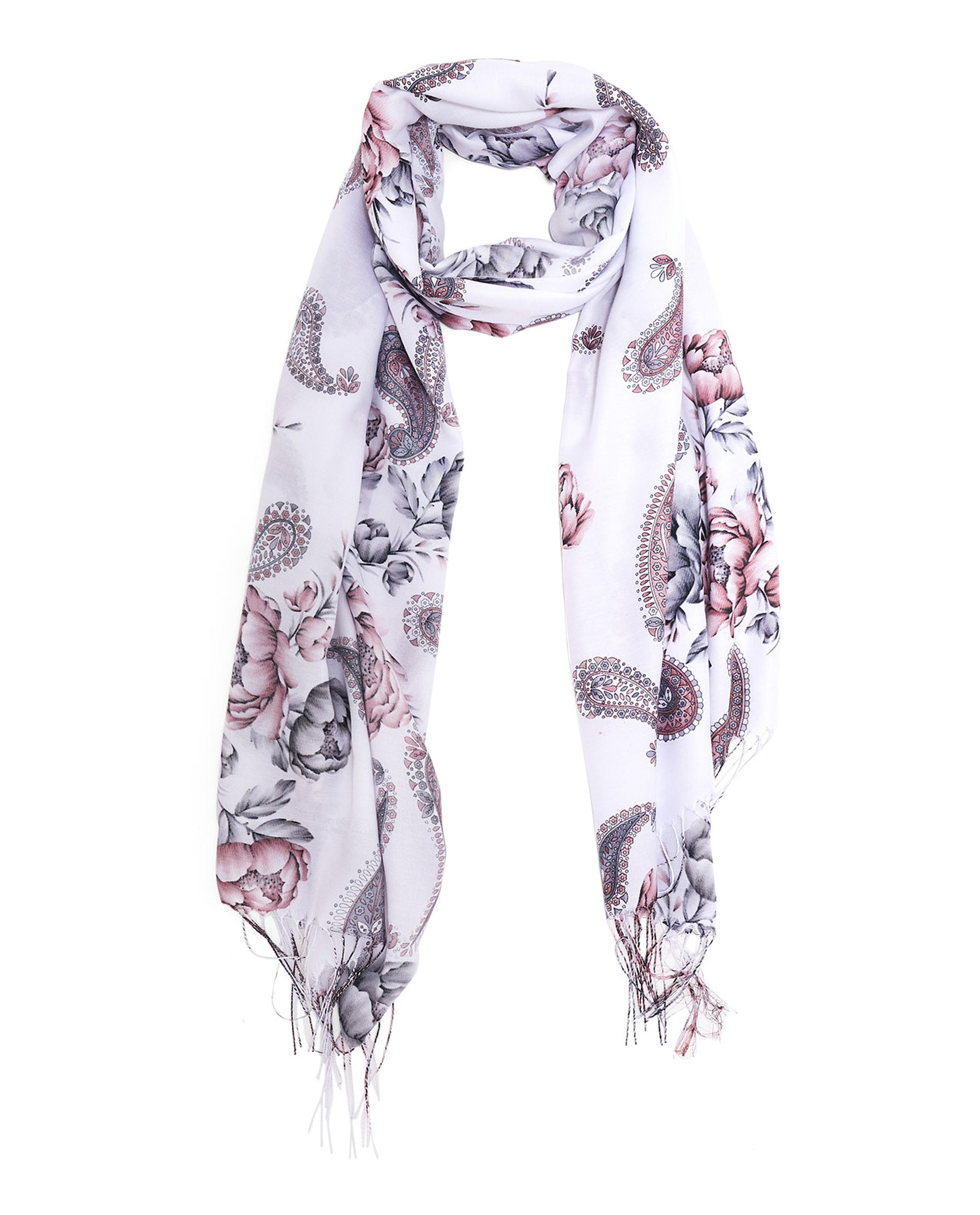 Paisley Print Scarf with Fringes