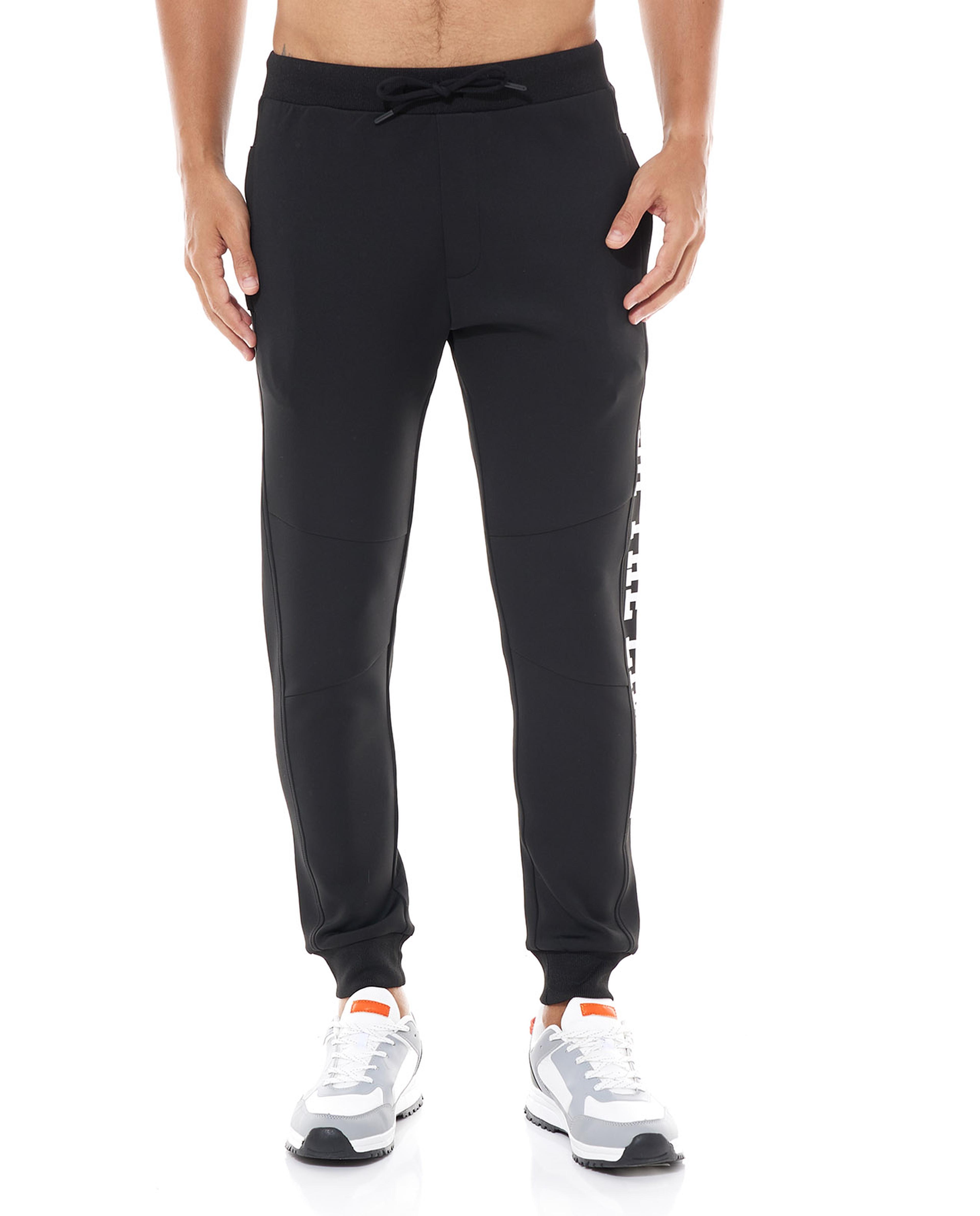 Print Detail Track Pants with Drawstring Waist