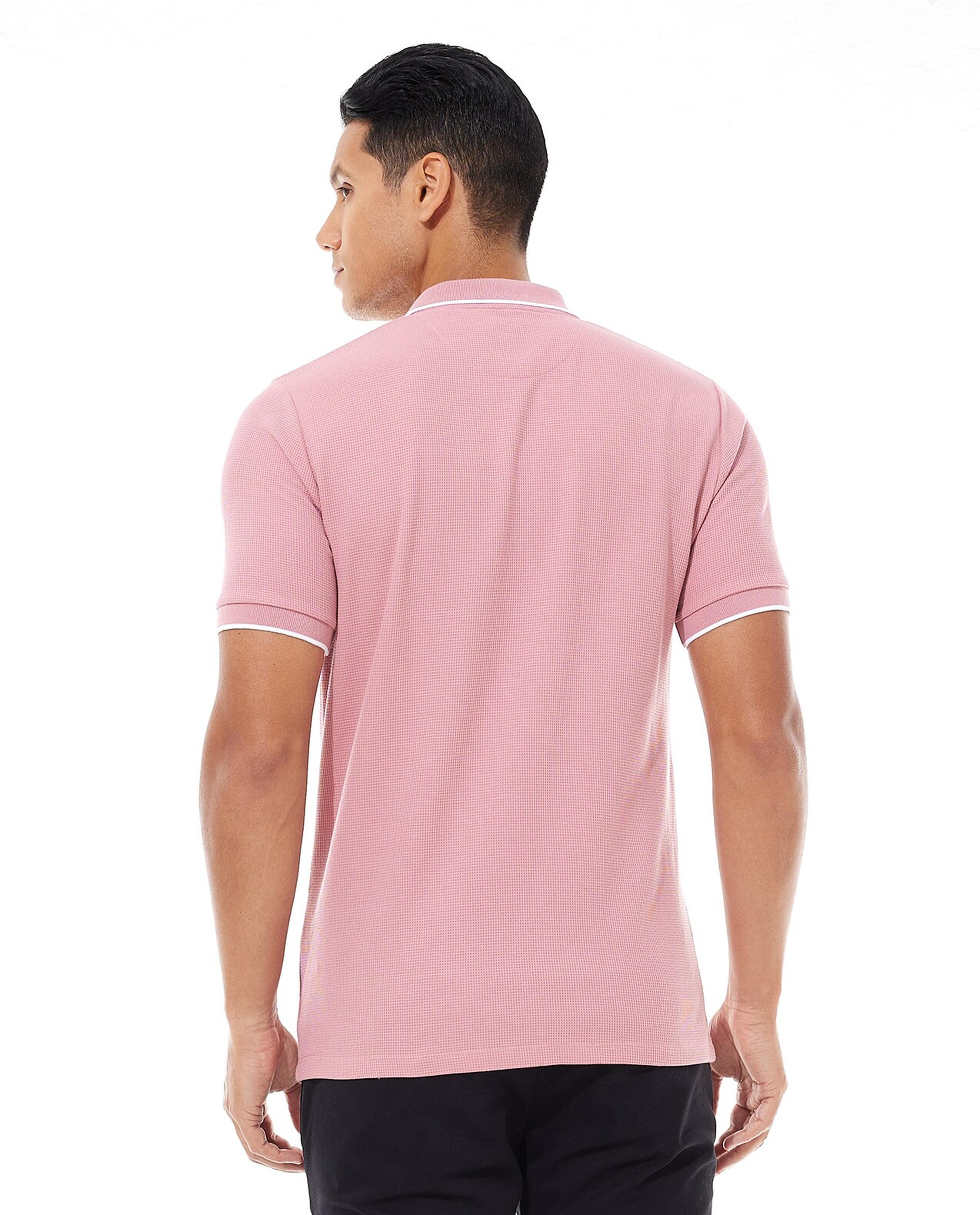 تيشيرت بولو سادة بأكمام قصيرة