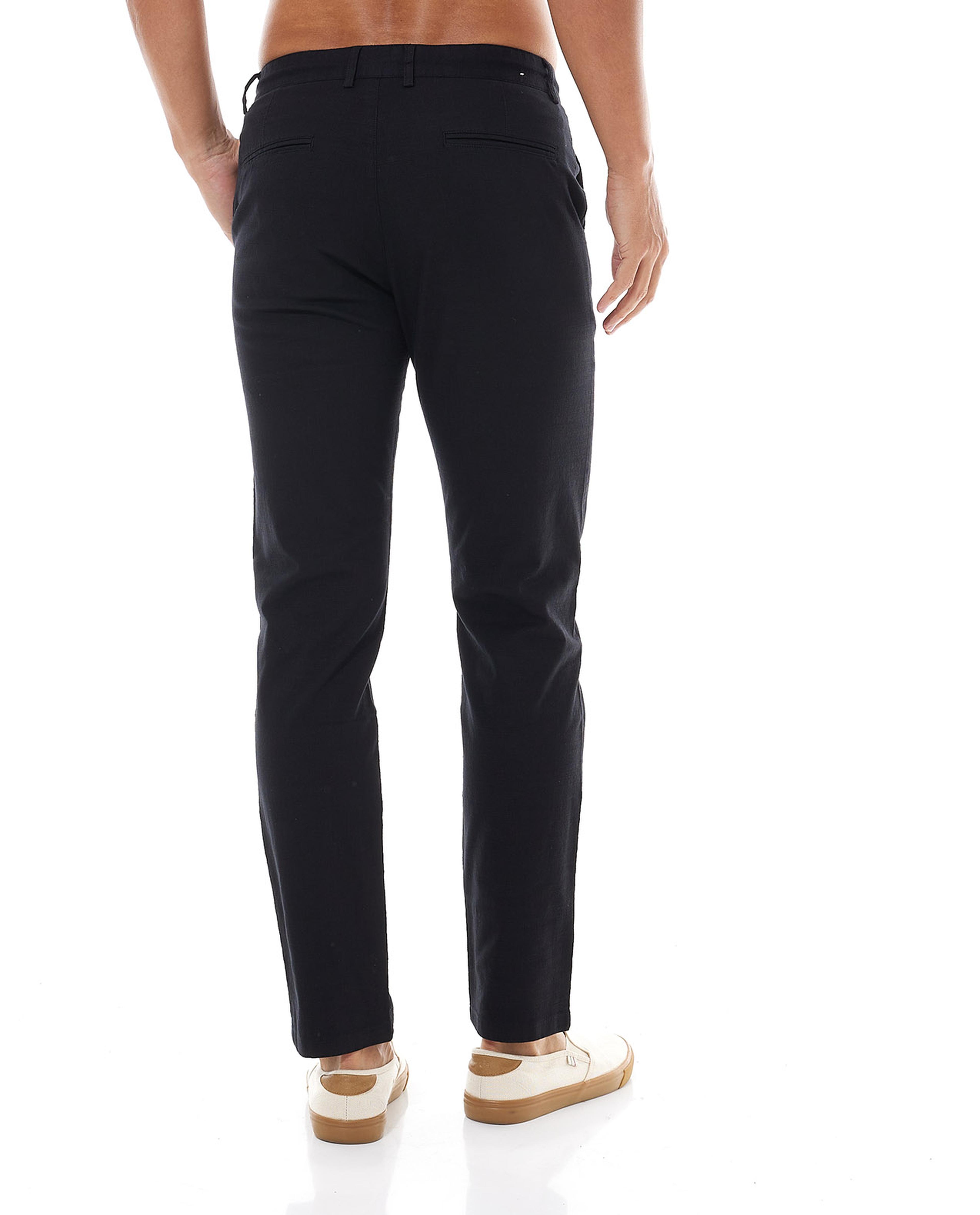 بنطال ضيق سادة برباط على الخصر