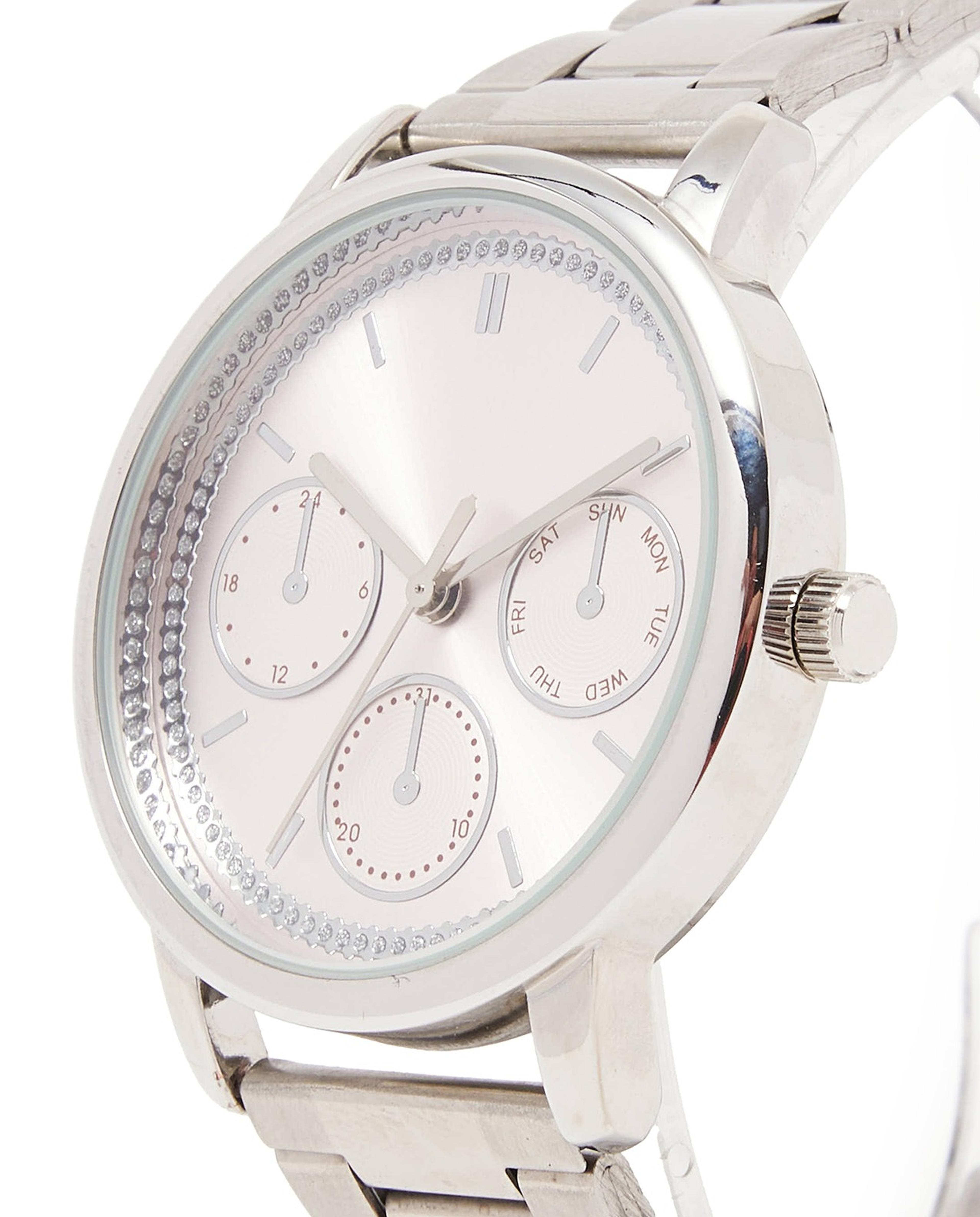 ساعة أنالوج بقرص دائري