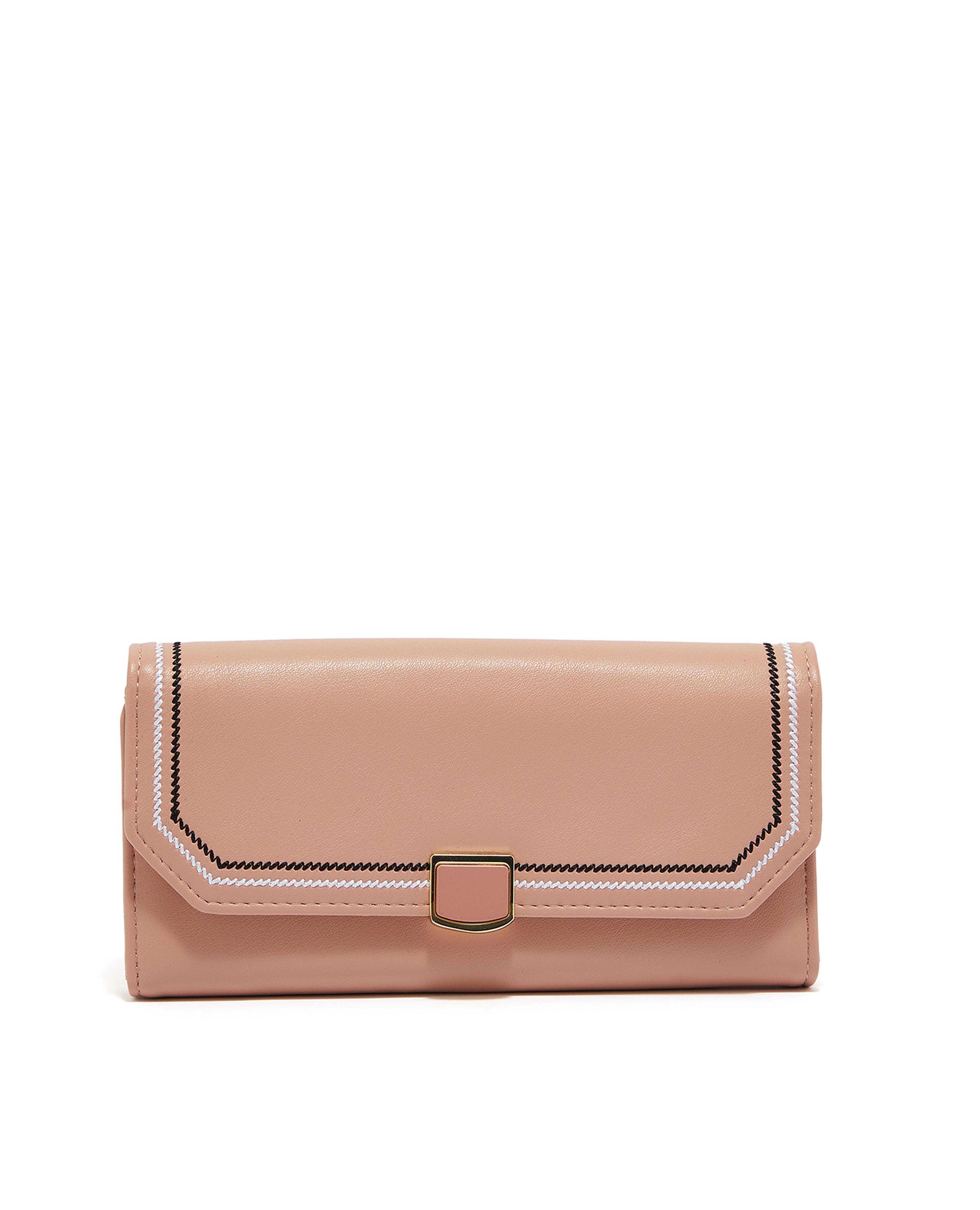 Stitch Detail Long Wallet