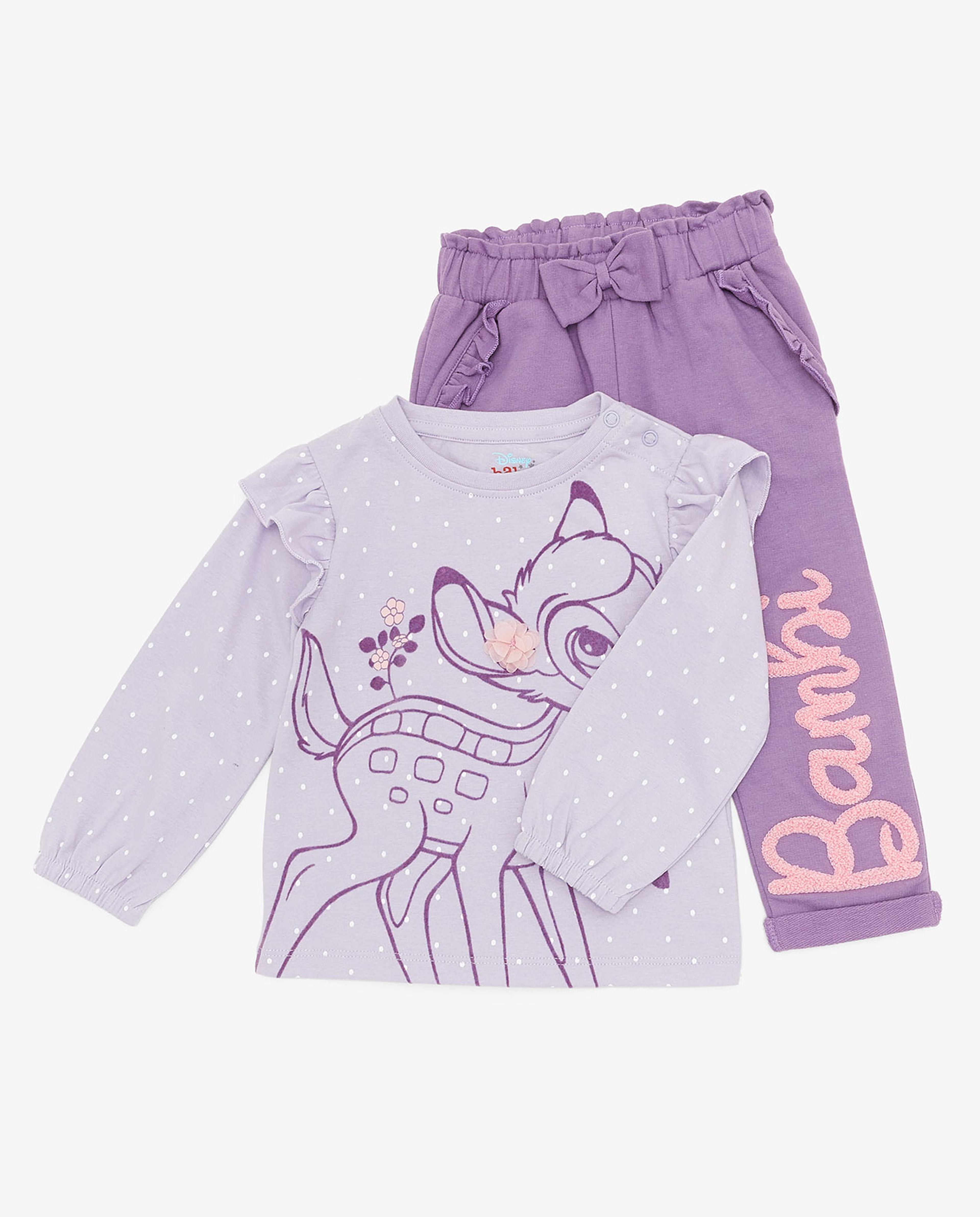 طقم ملابس بطبعة بامبي