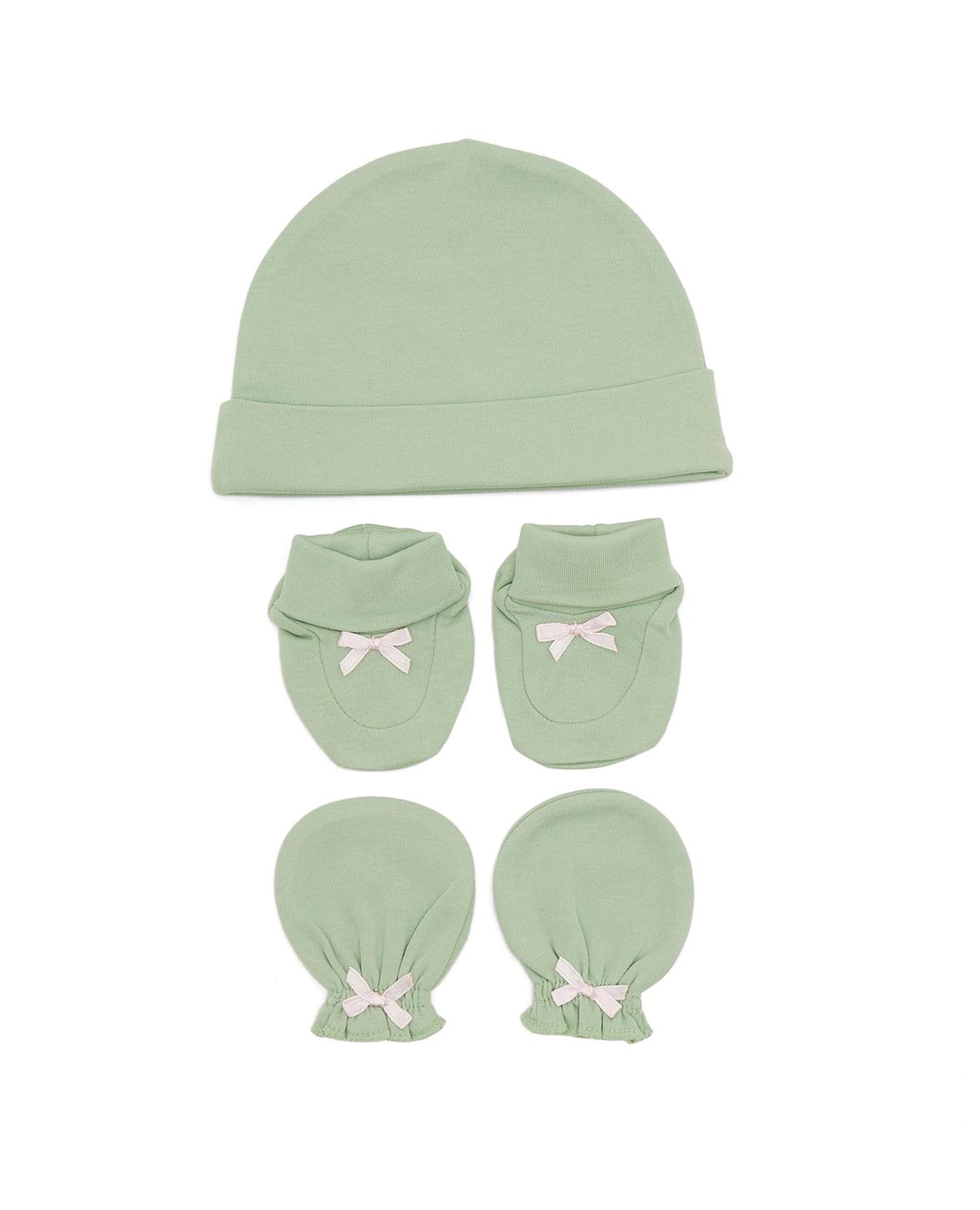 Pack of Cap, Mittens & Booties Set