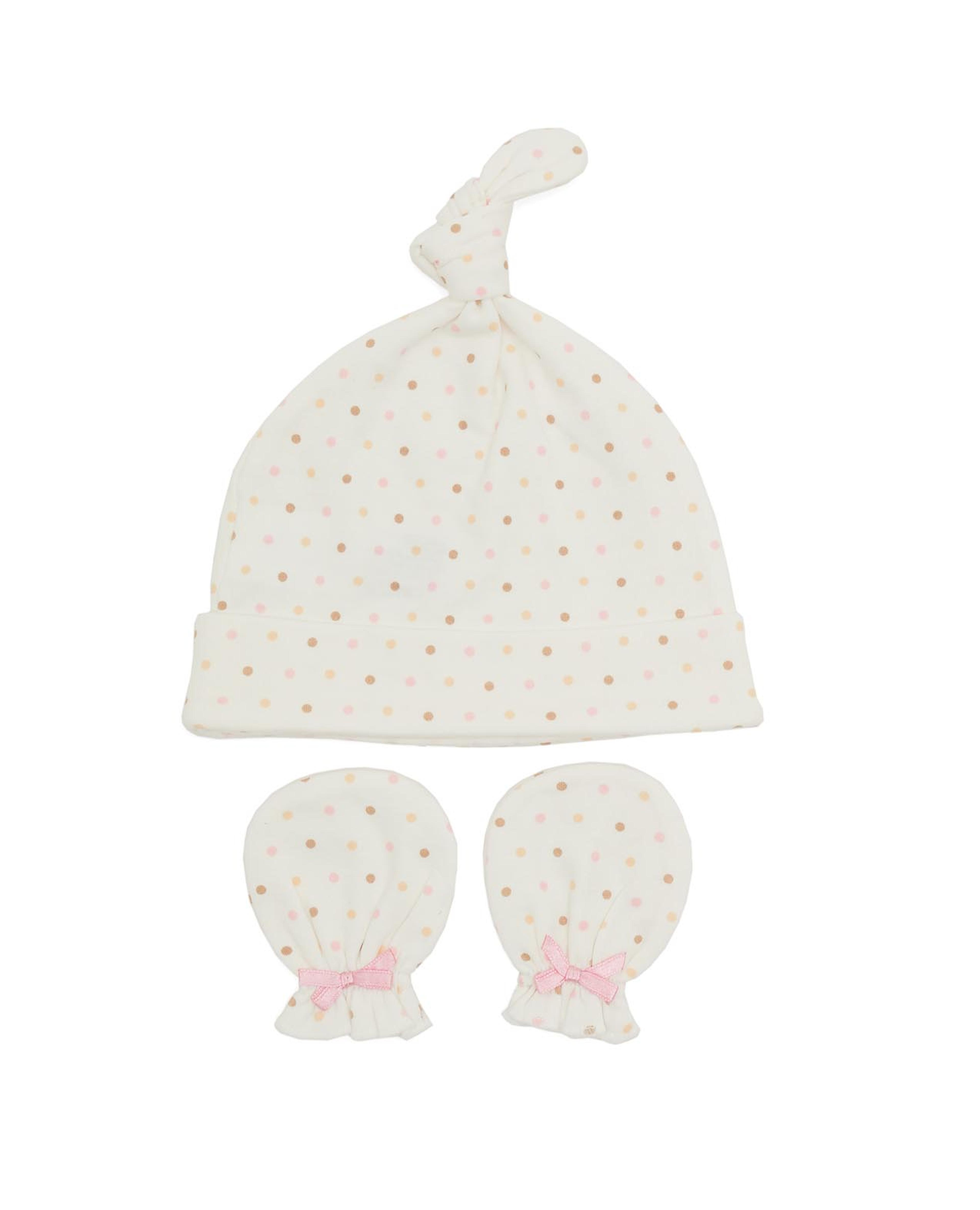 Printed Cap and Mittens Set