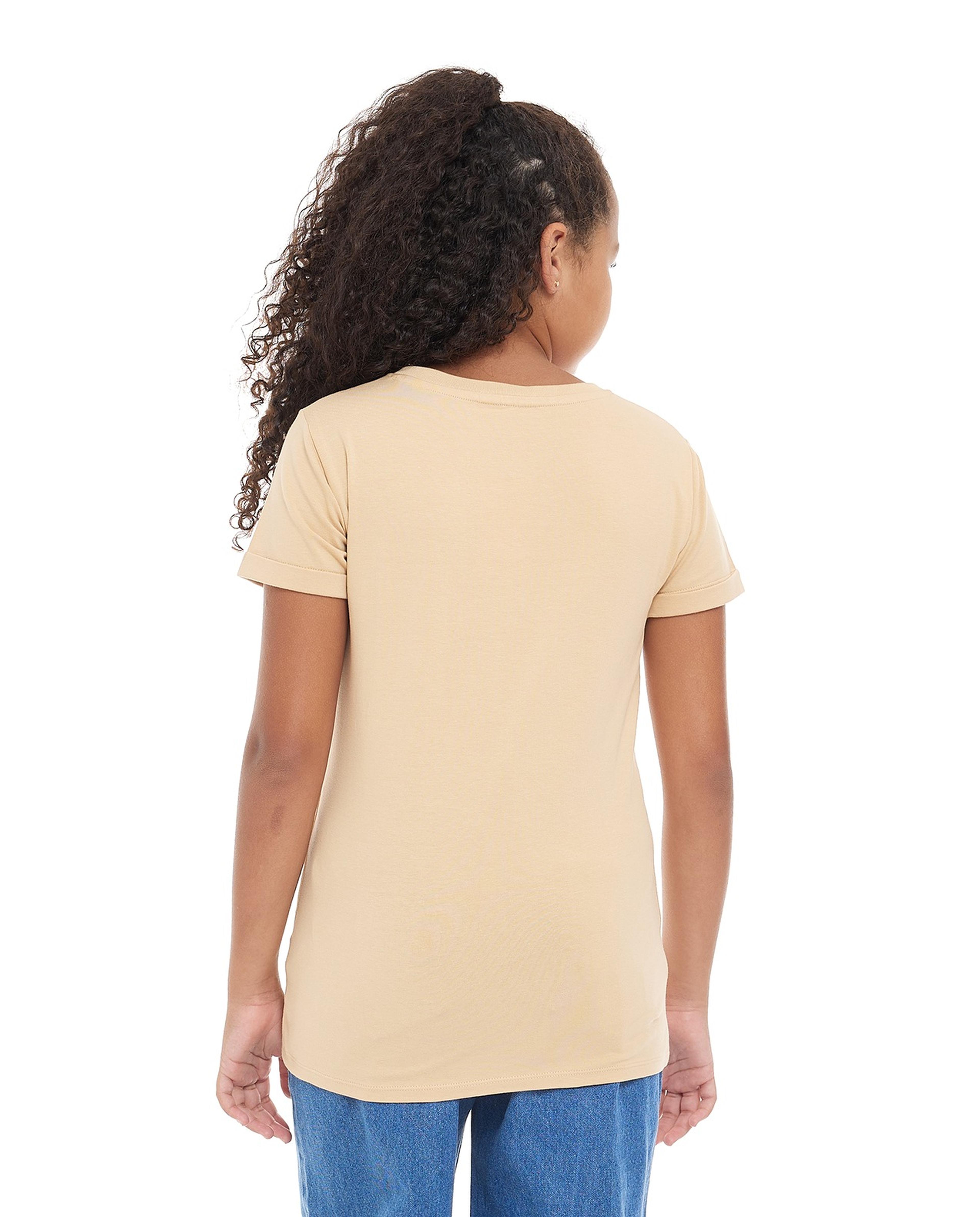 Typography Print T-Shirt with Crew Neck and Short Sleeves