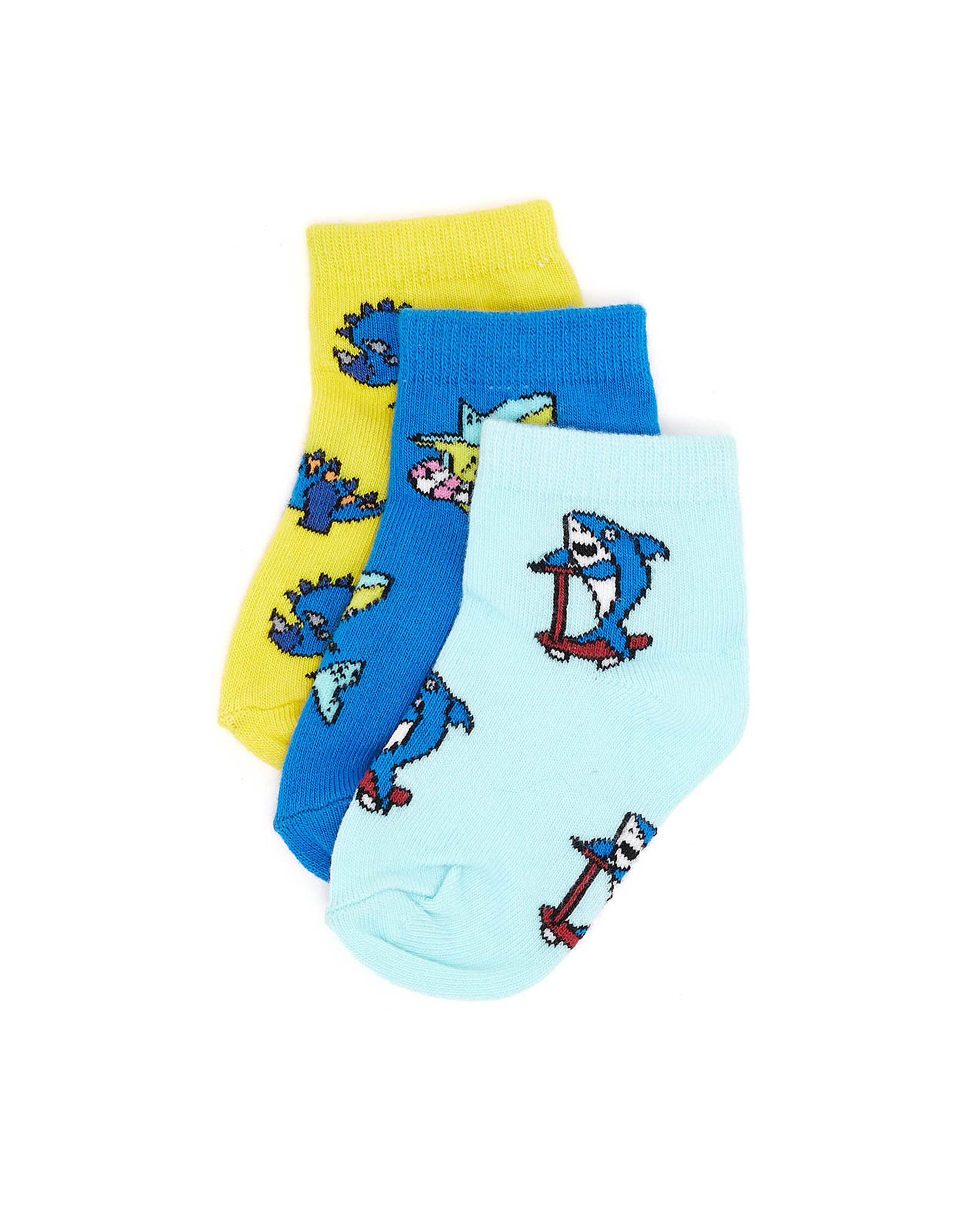 3 Pack Printed Ankle Socks