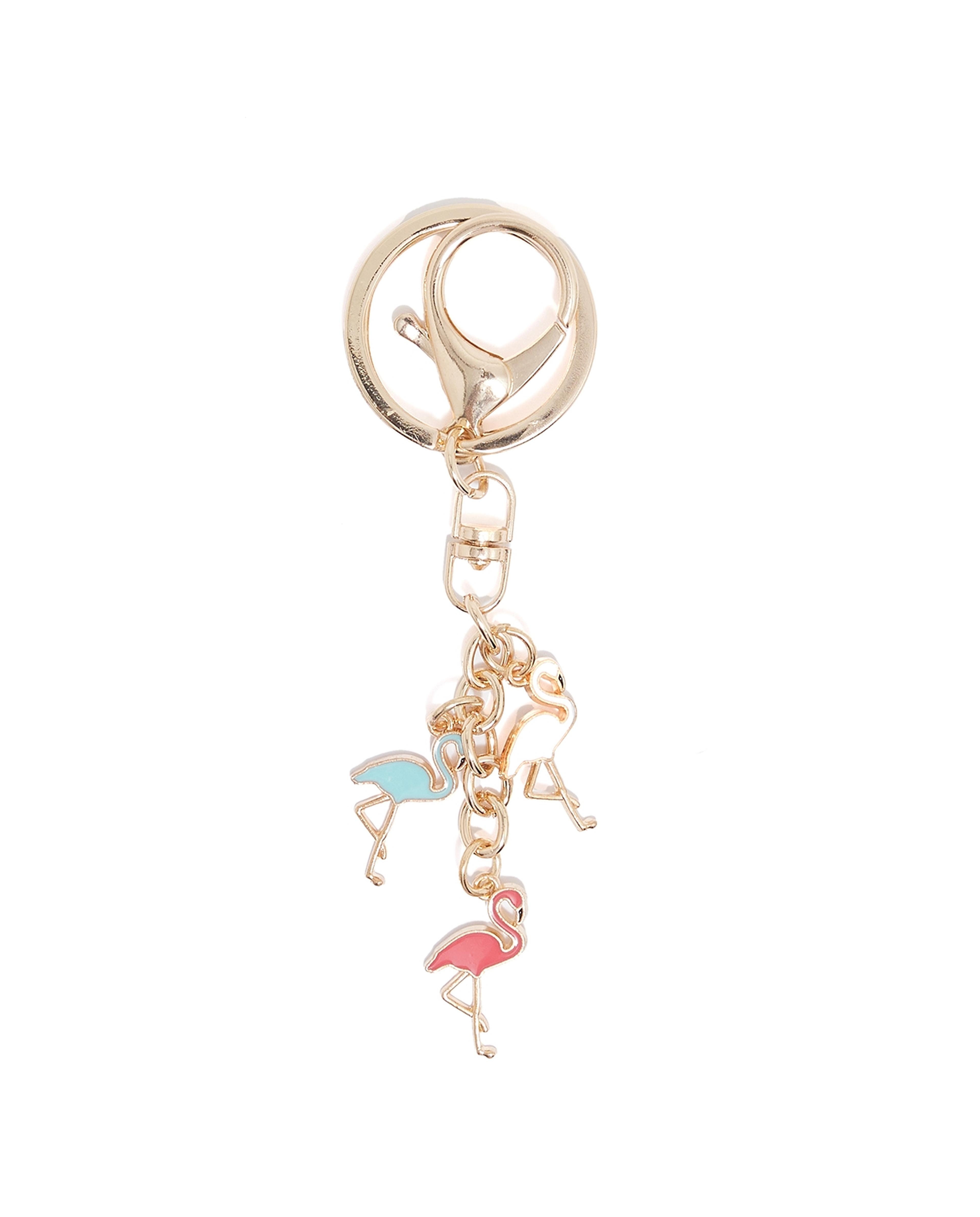 Flamingo Charm Keychain