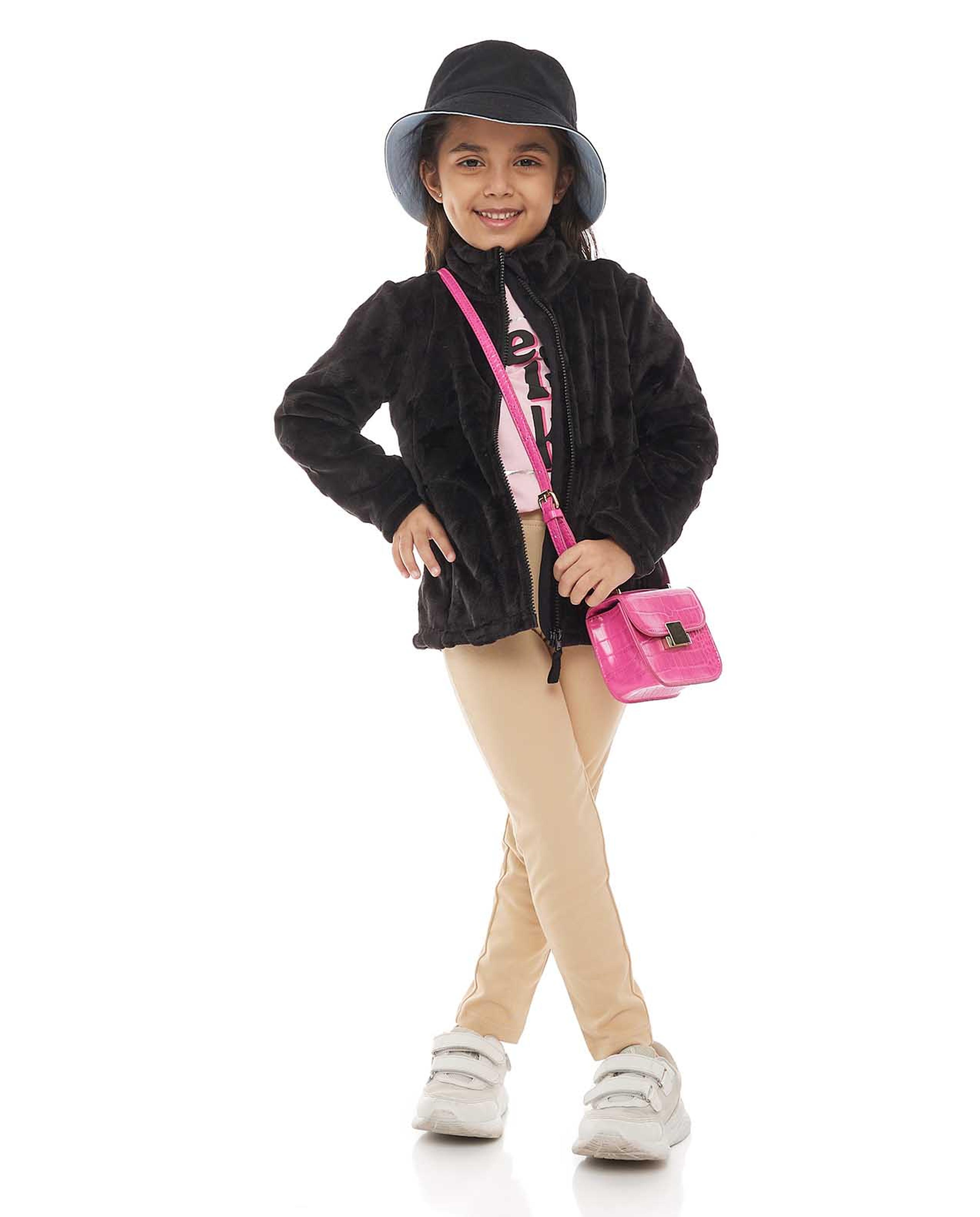 Plush Jacket with Zipper Front