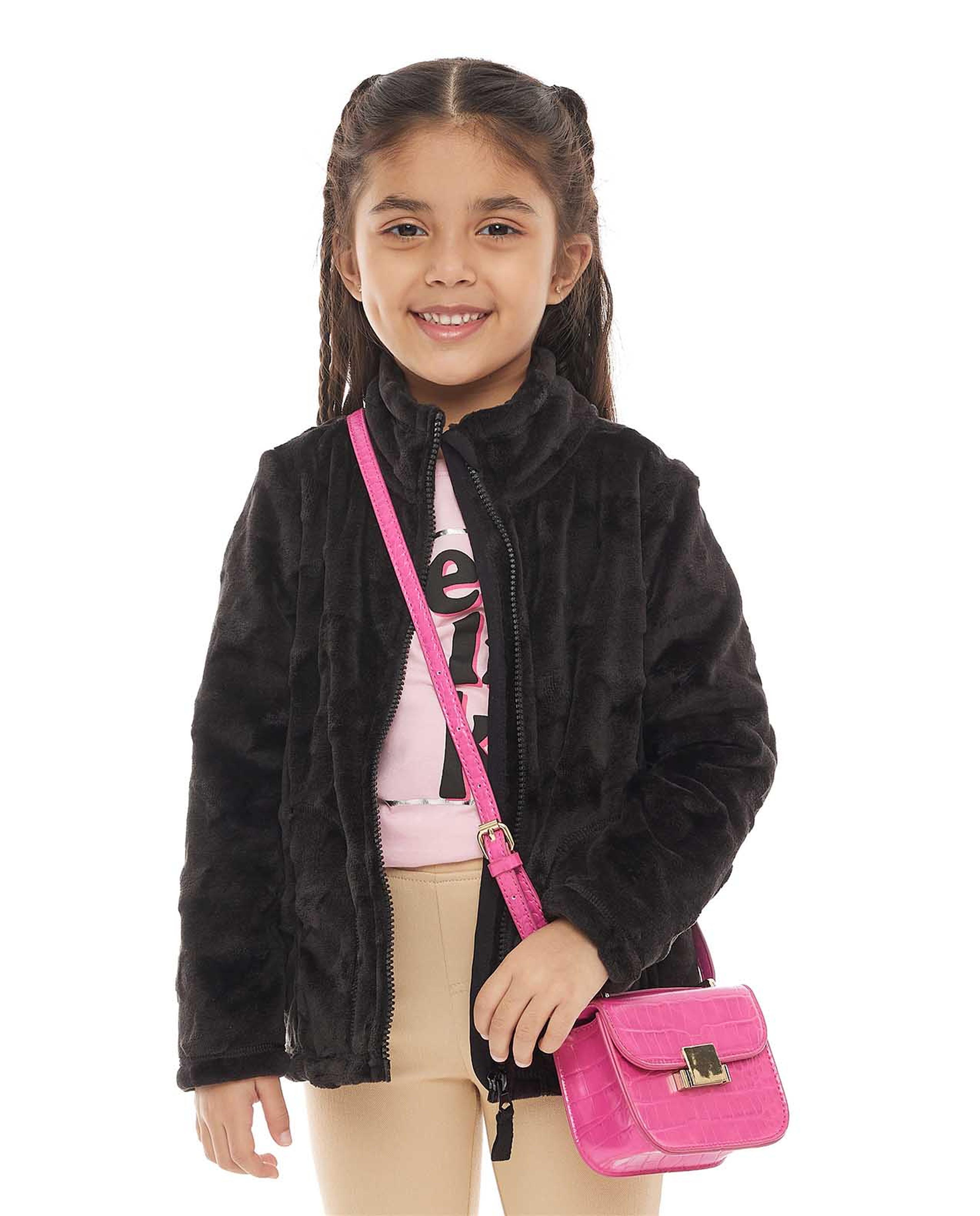 Plush Jacket with Zipper Front