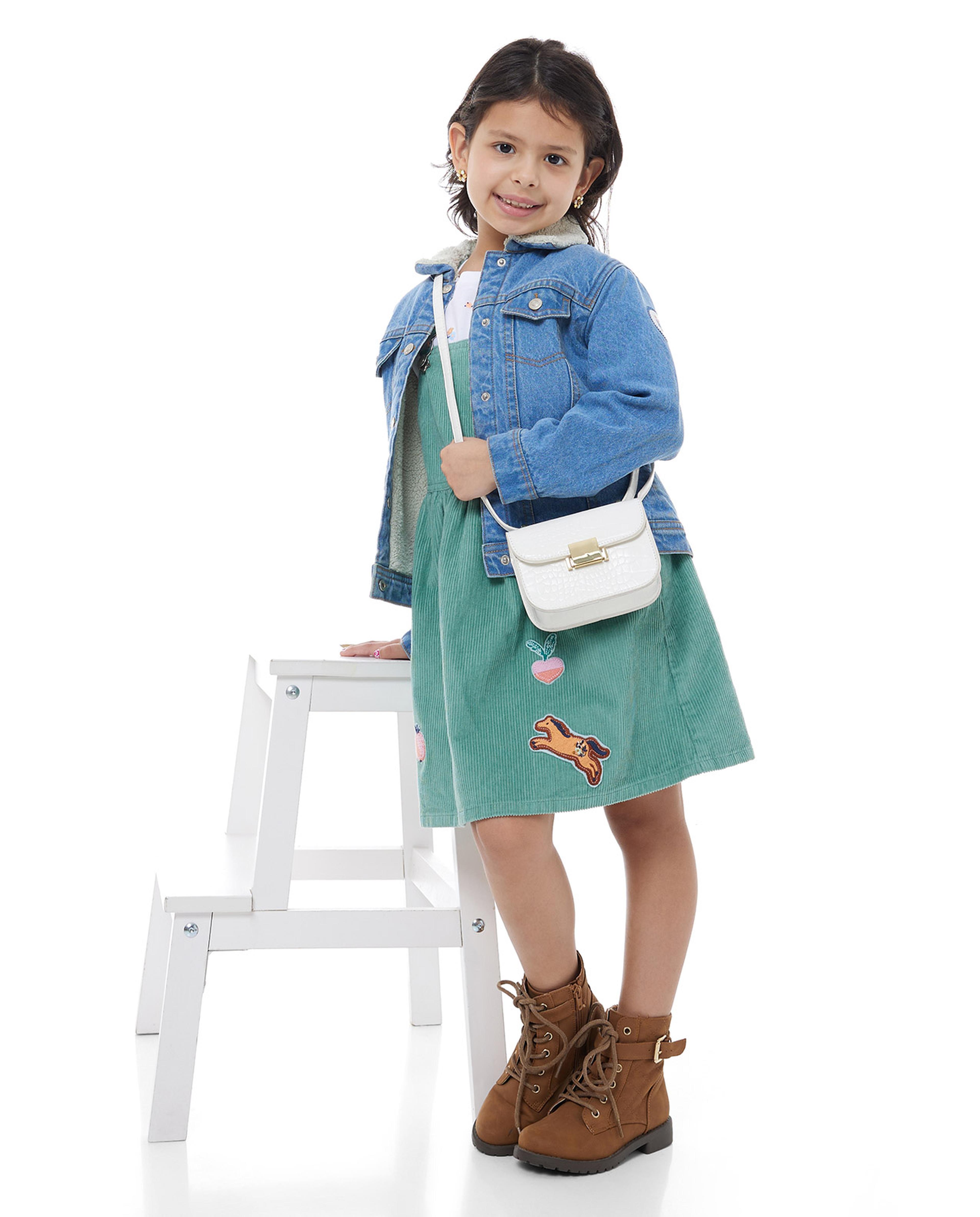 جاكيت دينم بياقة فروي