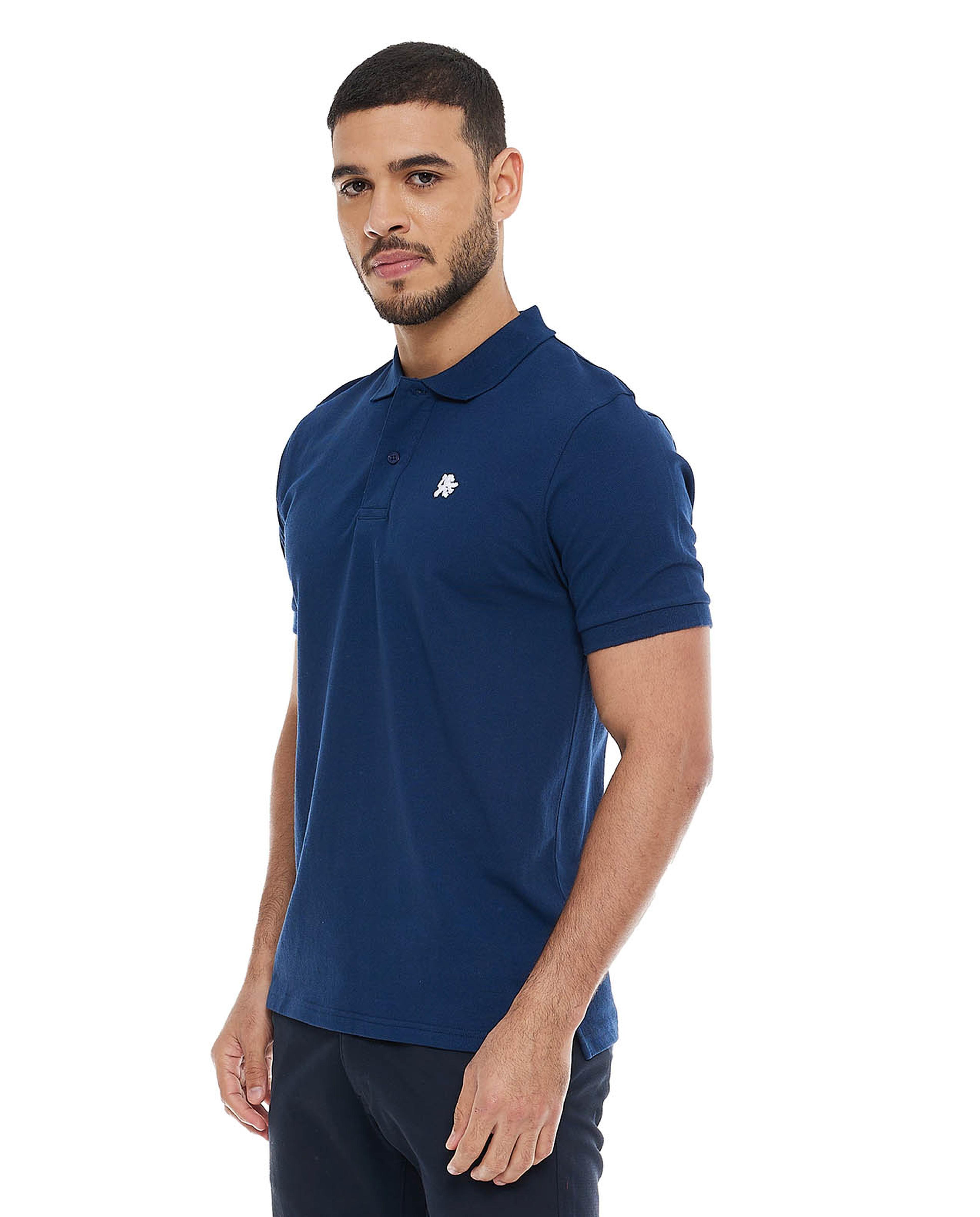 Embroidery Detail Polo T-Shirt with Short Sleeves