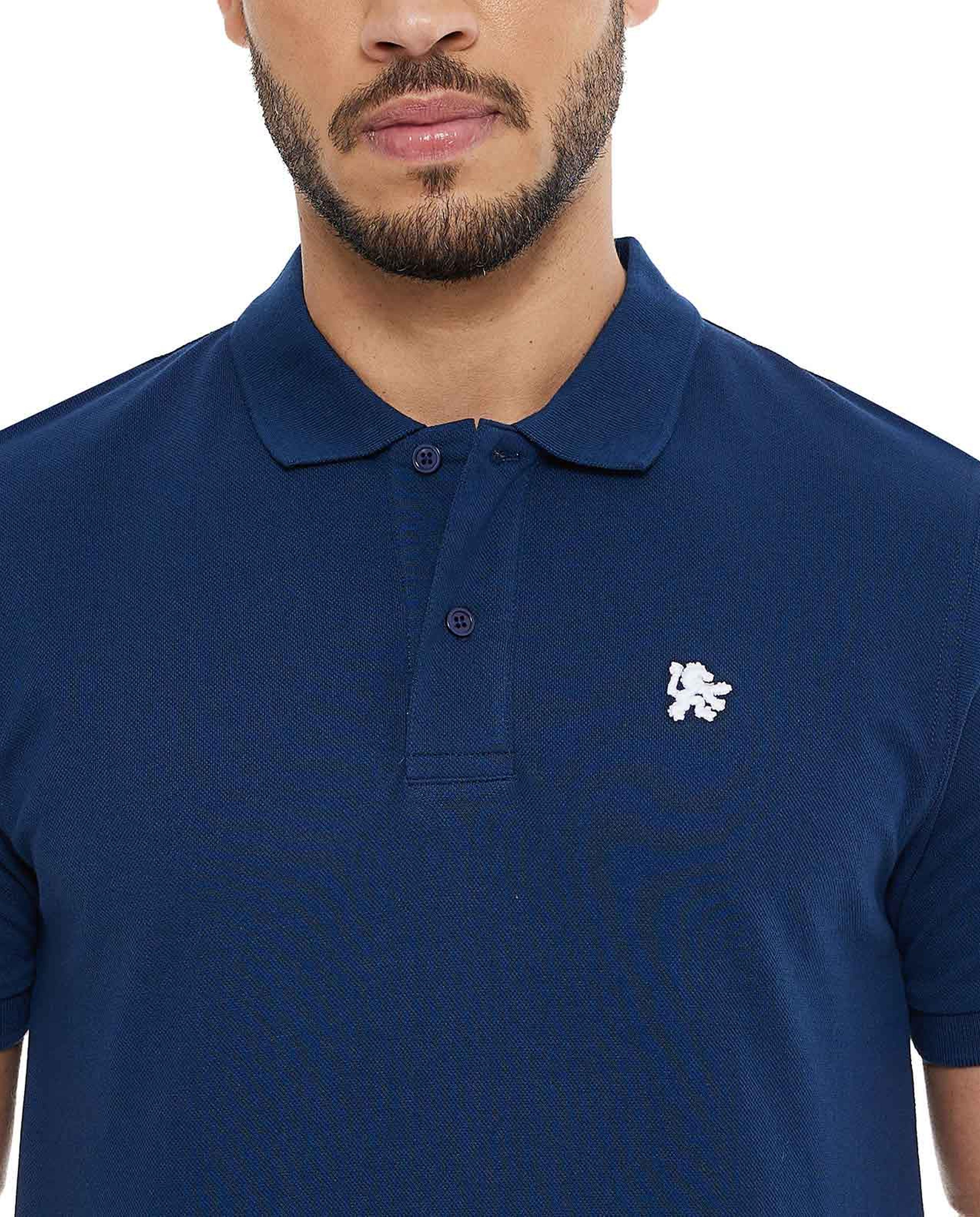 Embroidery Detail Polo T-Shirt with Short Sleeves