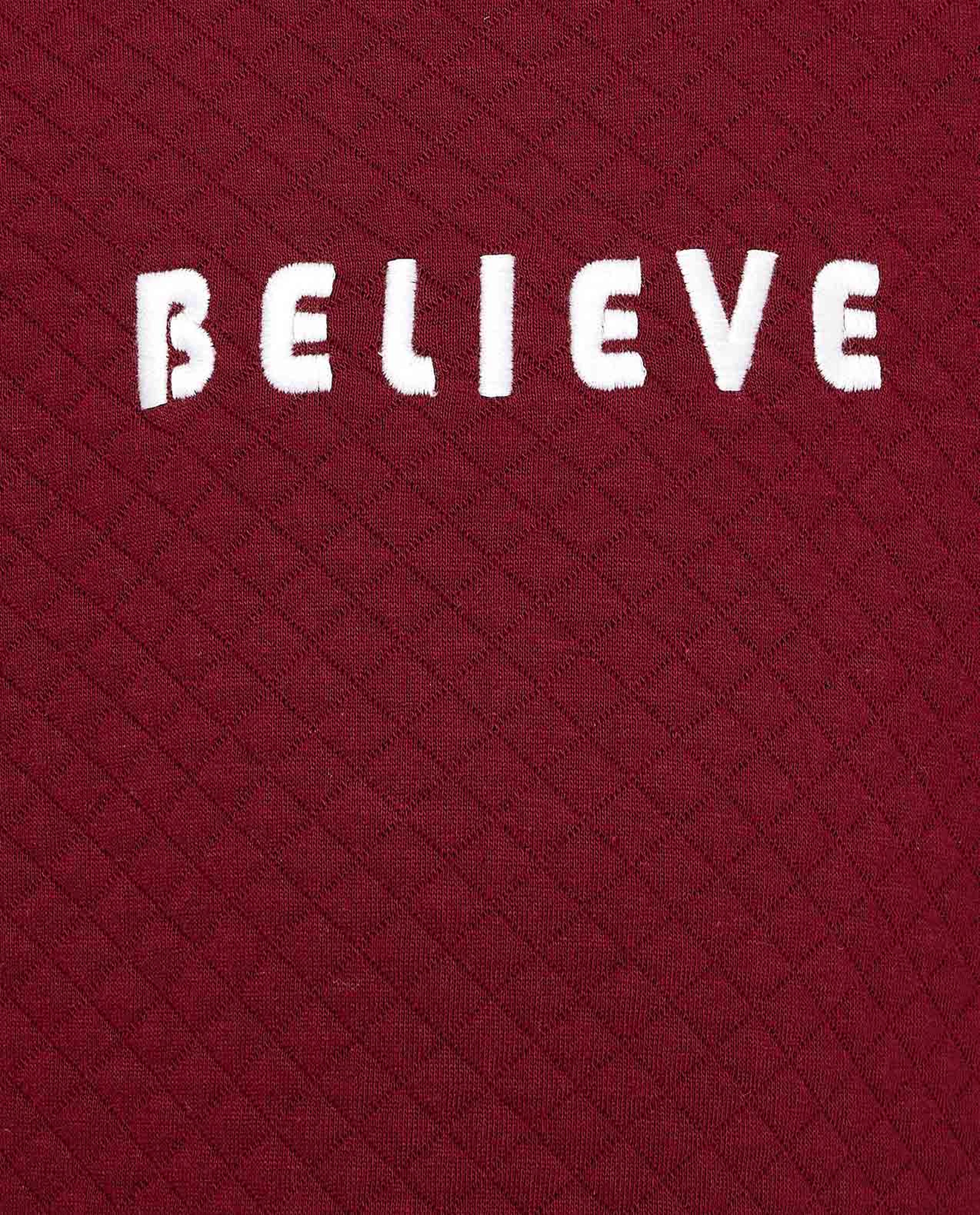 Quilted Sweatshirt with Crew Neck and Long Sleeves