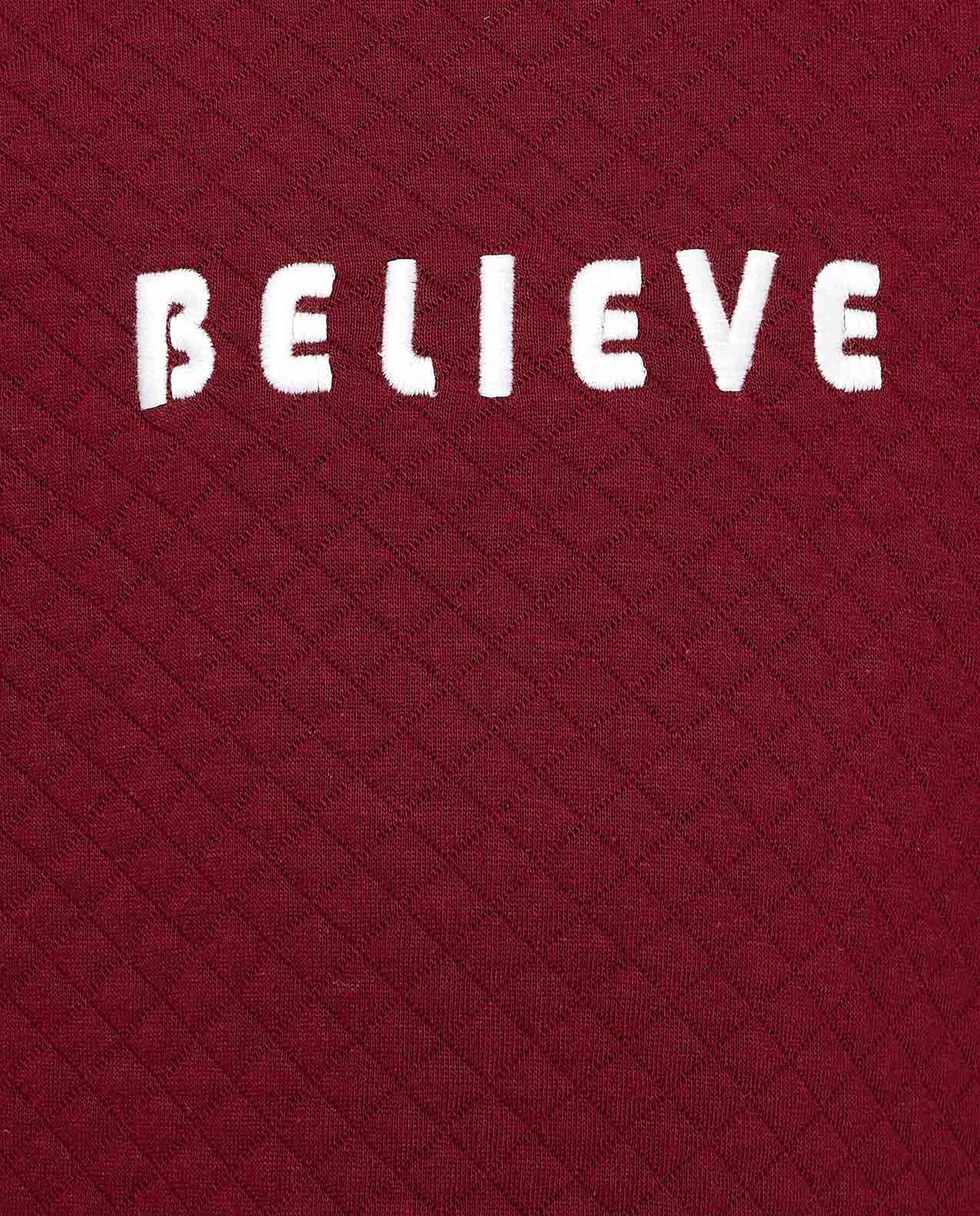 Quilted Sweatshirt with Crew Neck and Long Sleeves