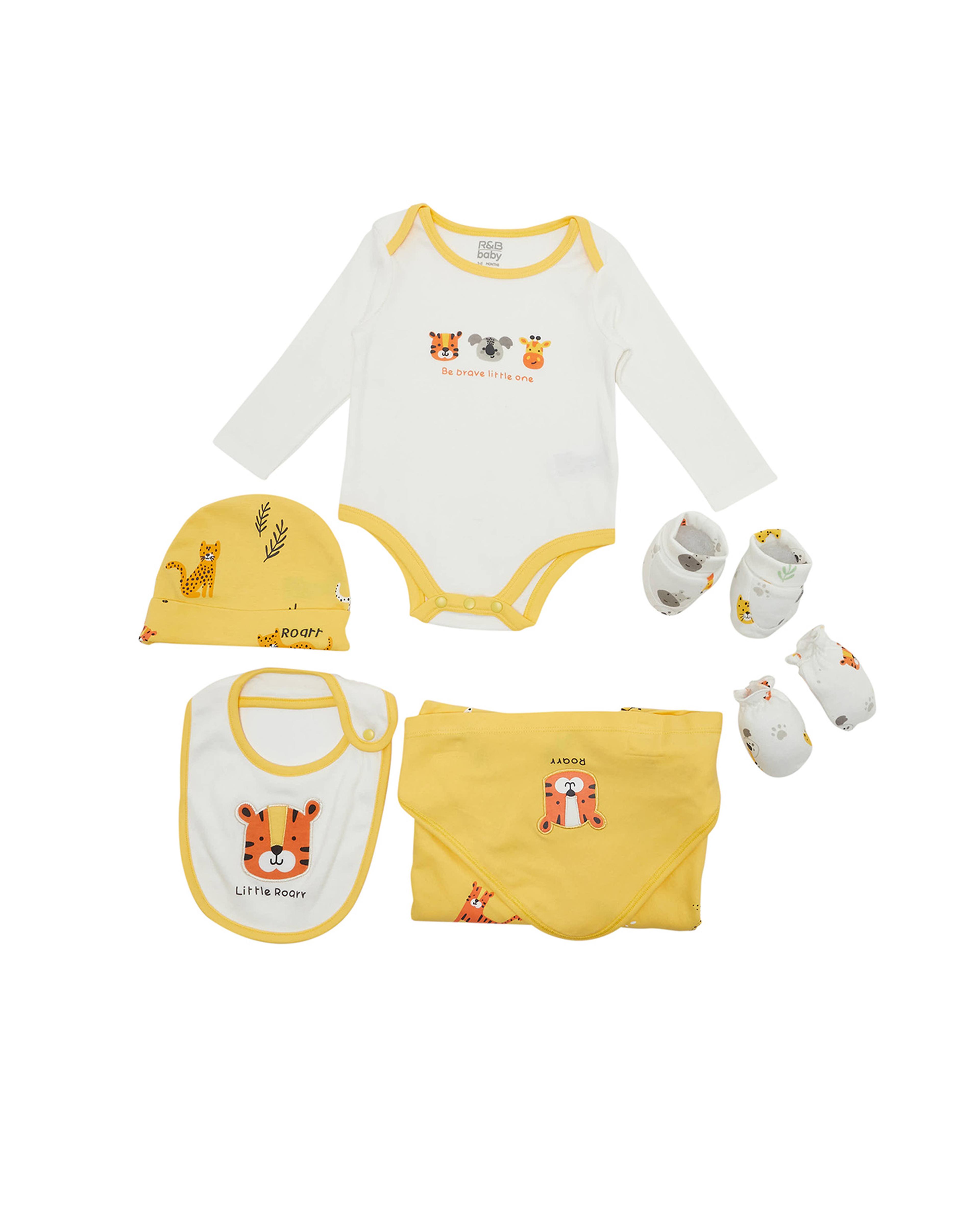 طقم هدايا الأطفال حديثي الولادة بطبعة