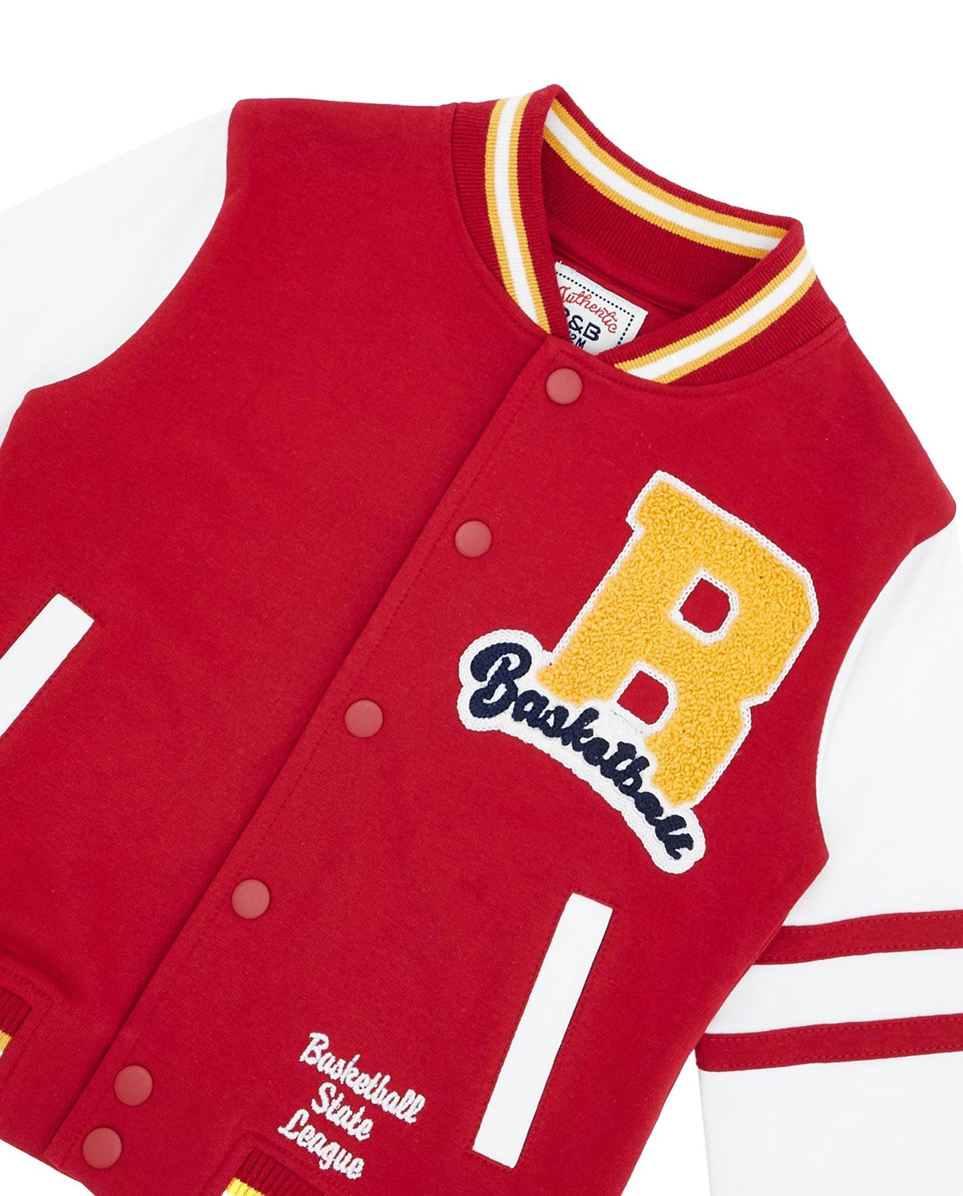 Color Block Varsity jacket with Snap Closure