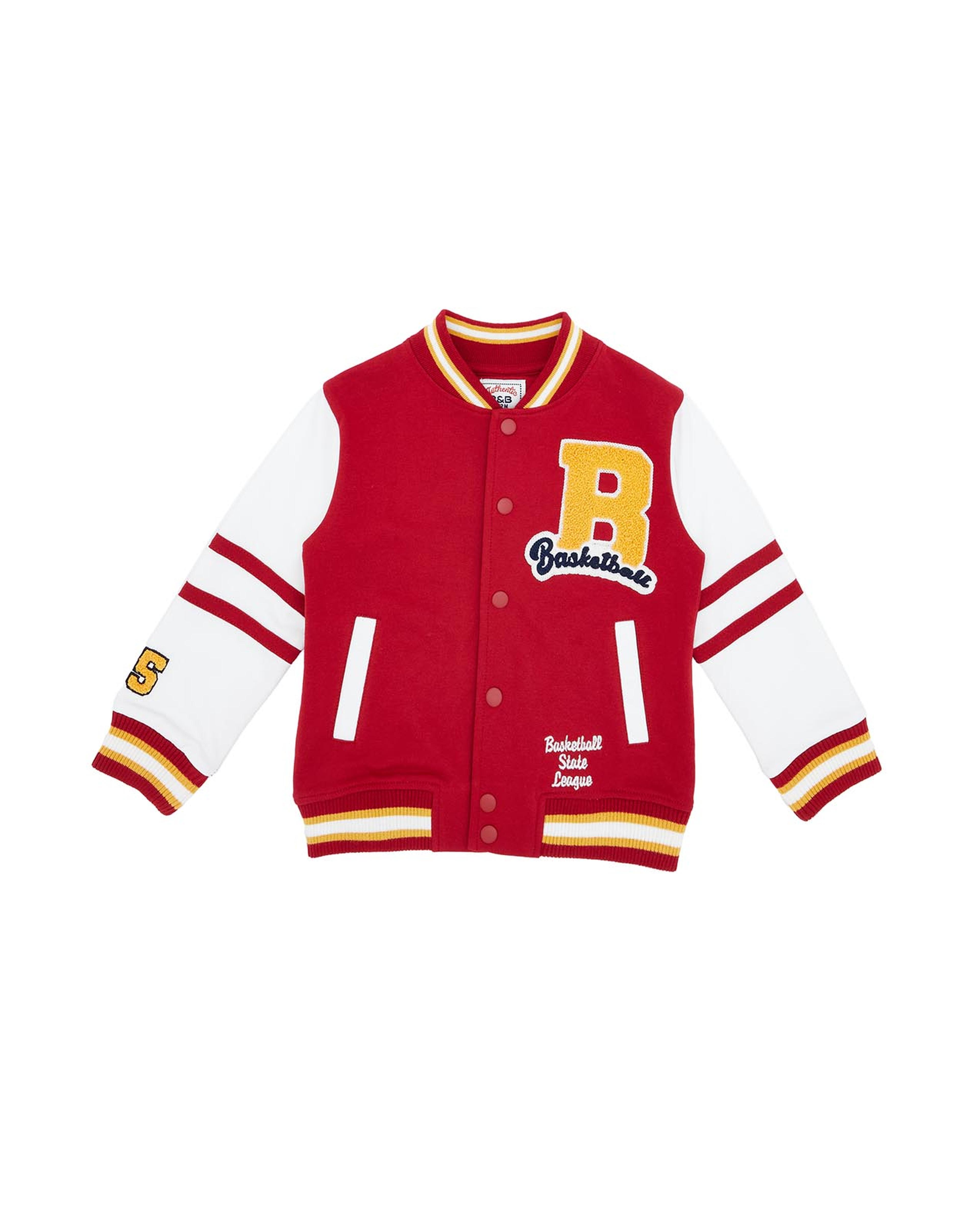 Color Block Varsity jacket with Snap Closure