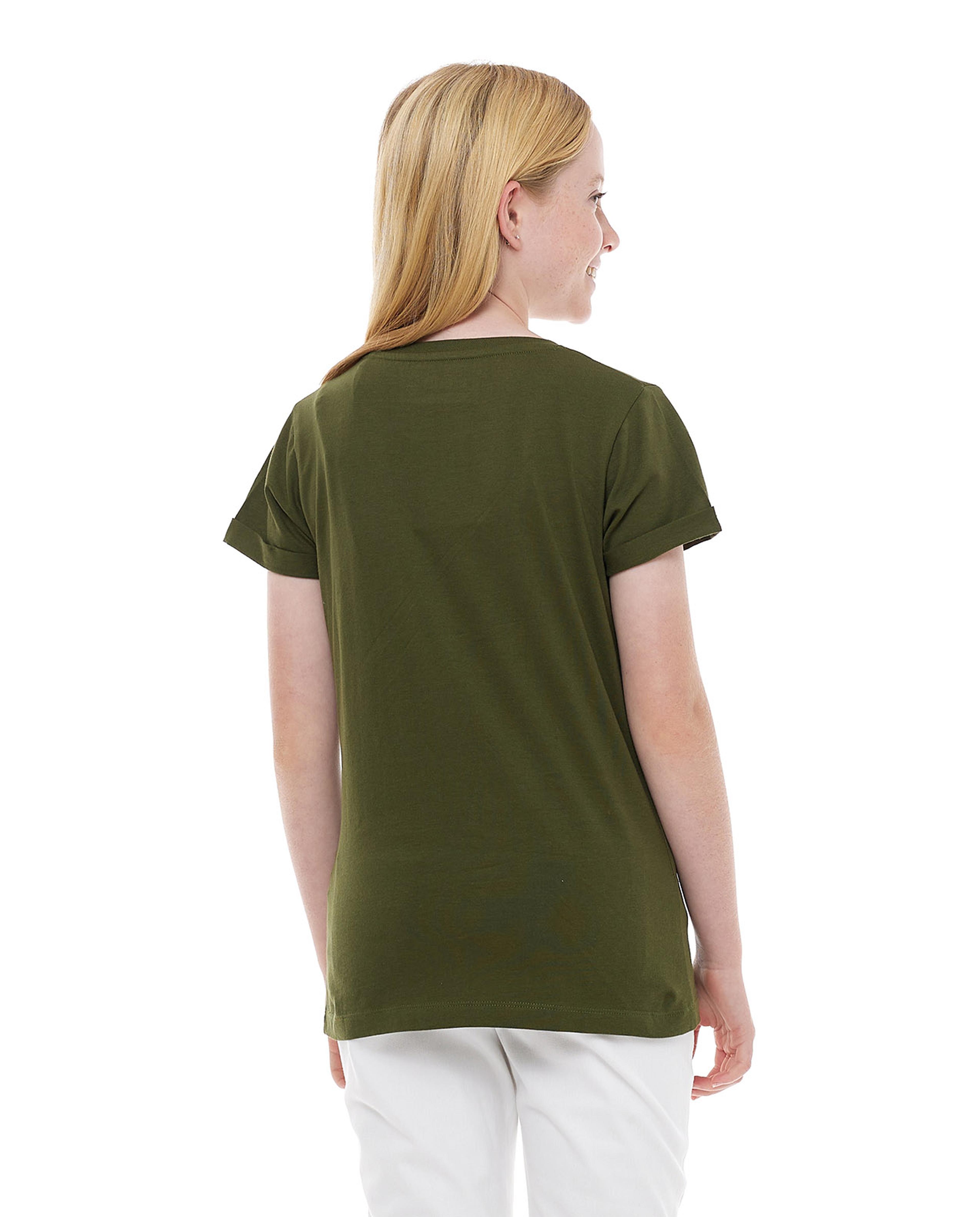 تيشيرت بطبعة جيرافيك بياقة دائرية بأكمام قصيرة