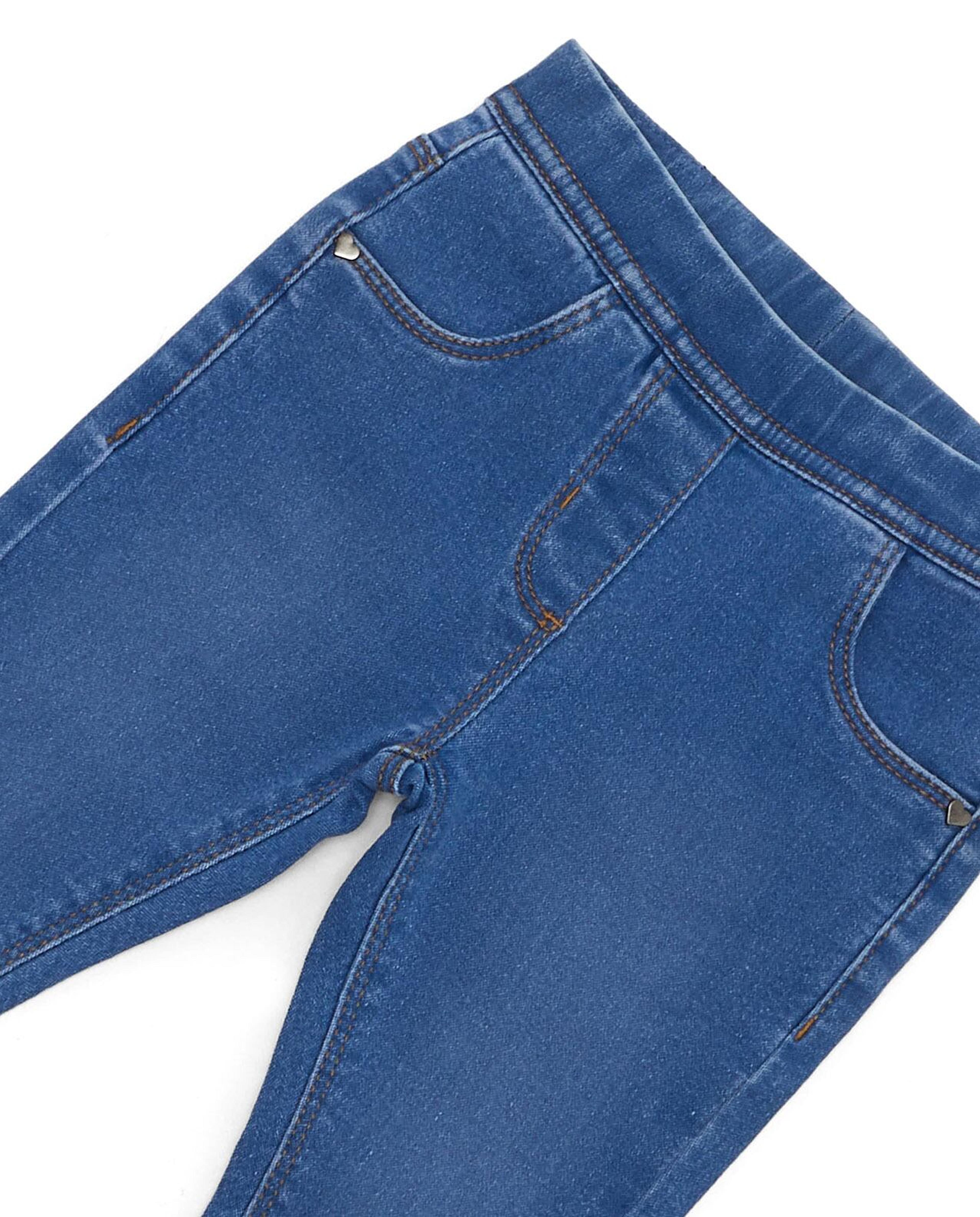 Faded Jeggings with Elastic Waist