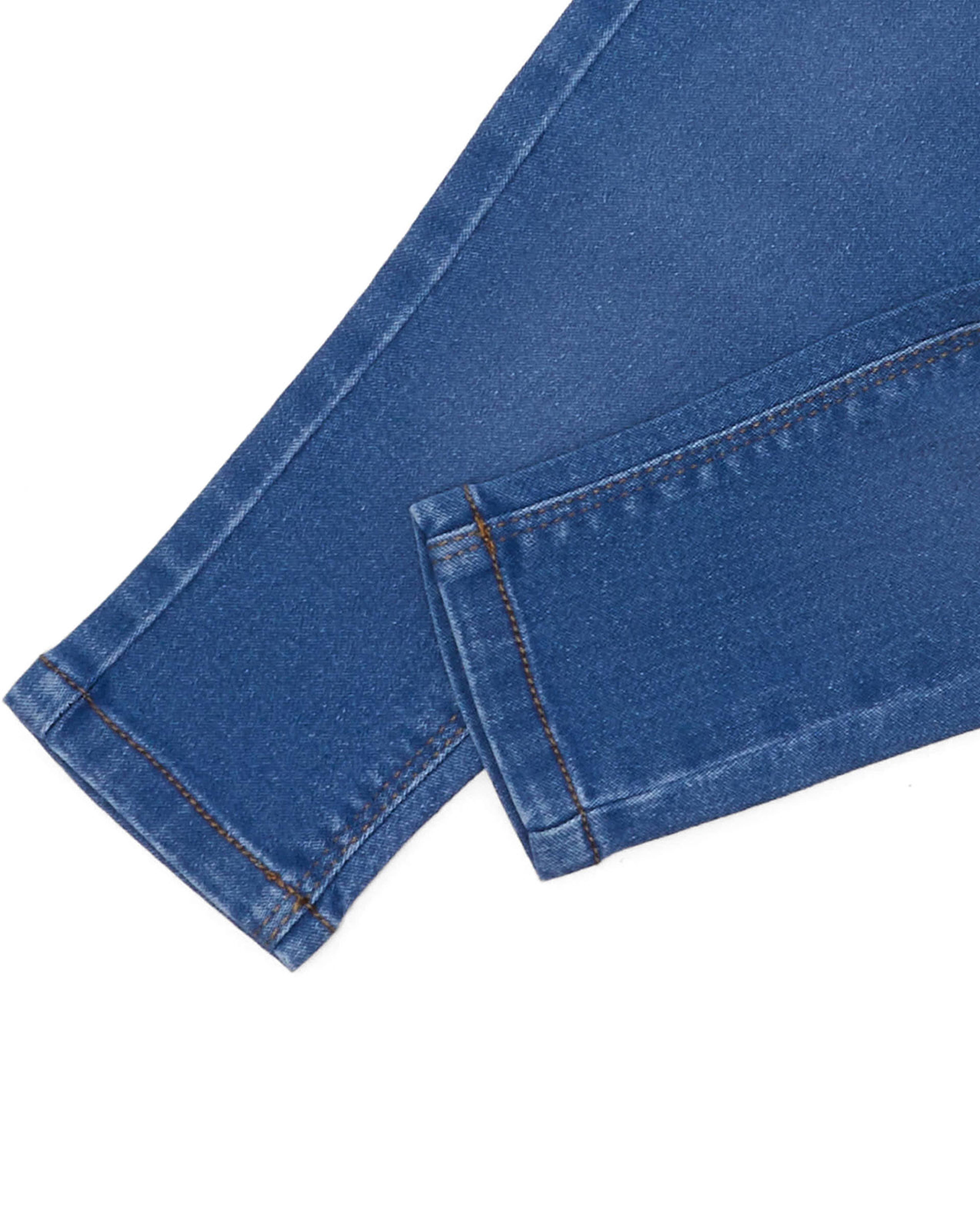 Faded Jeggings with Elastic Waist