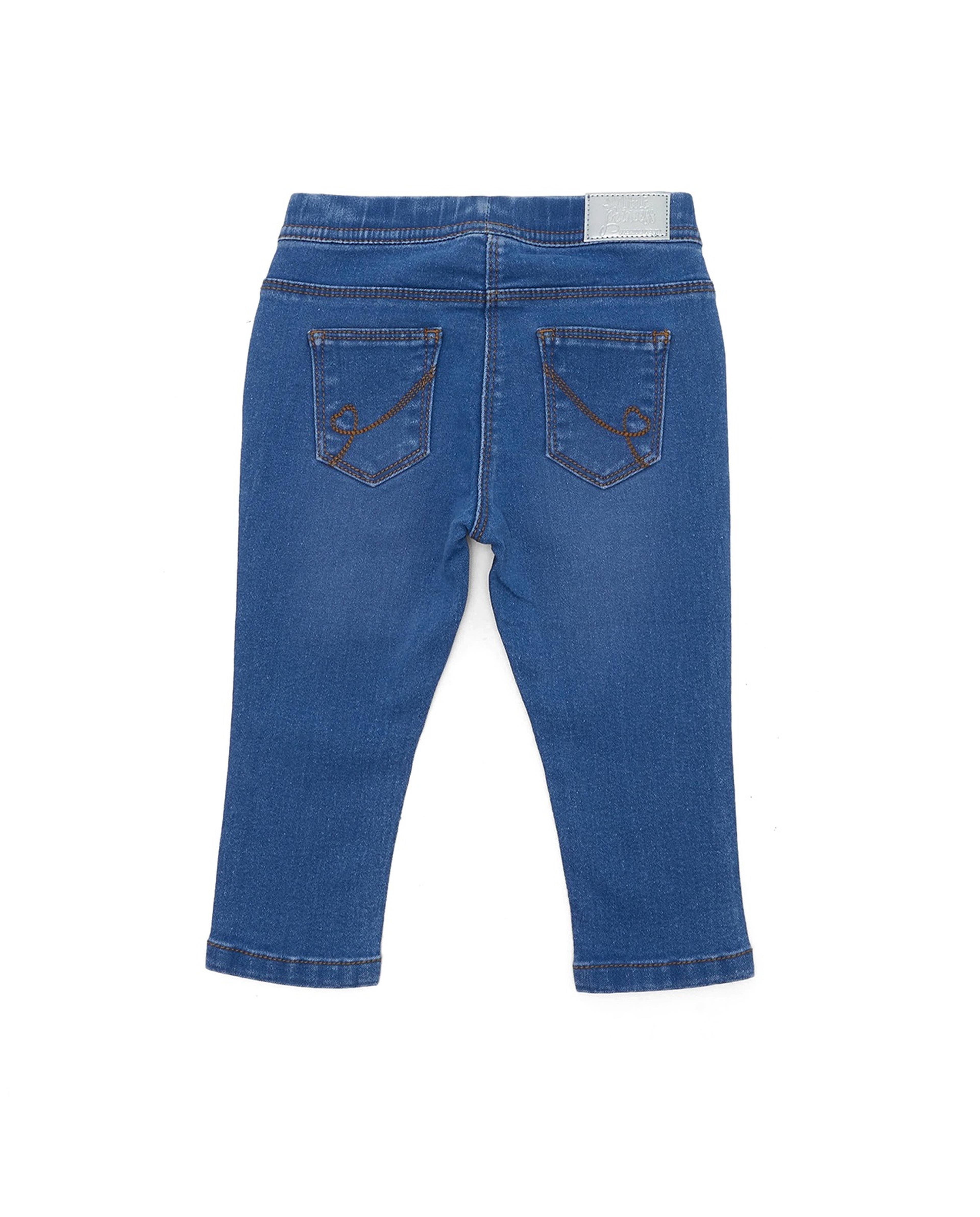 Faded Jeggings with Elastic Waist