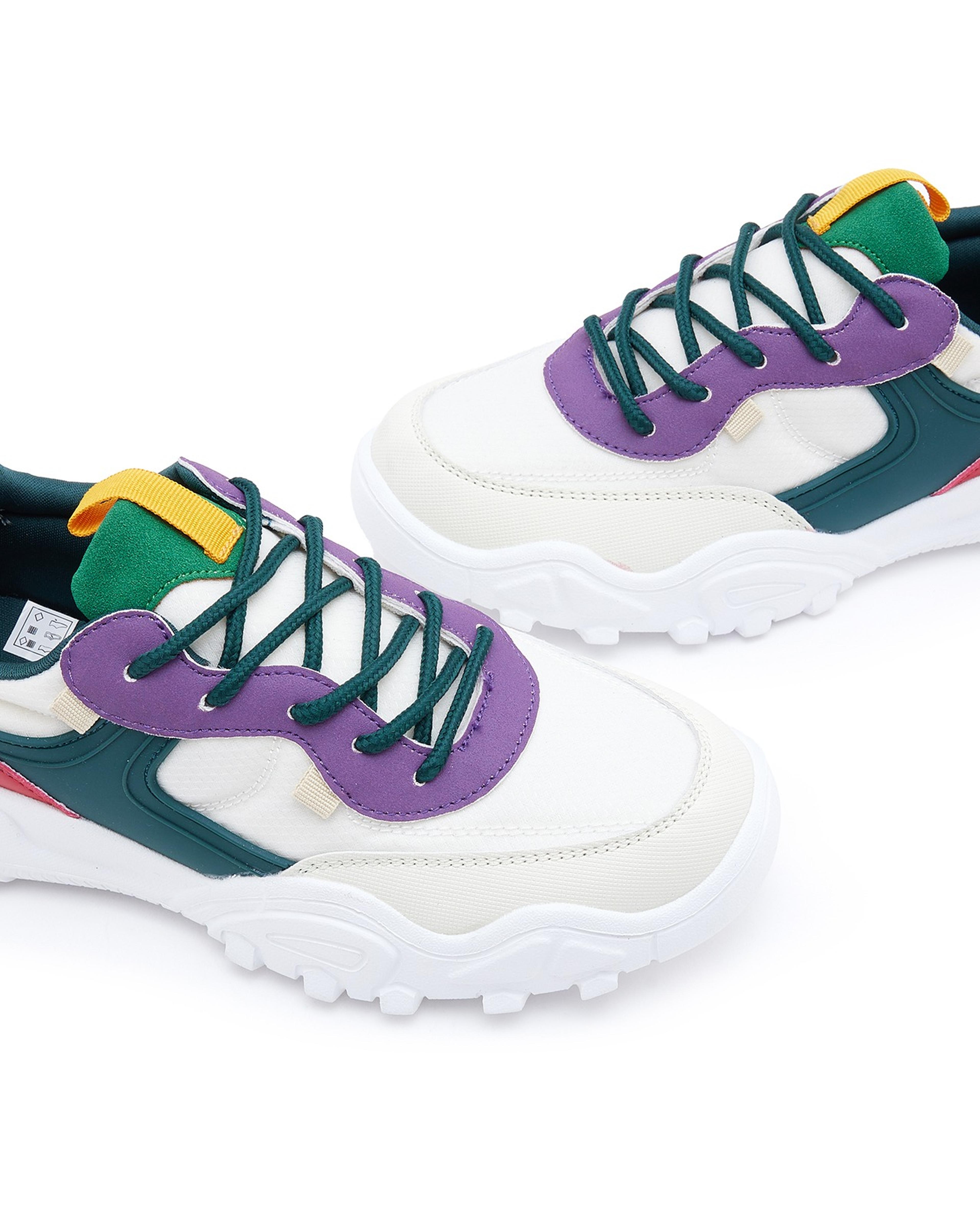 Color Block Lace Up Sneakers