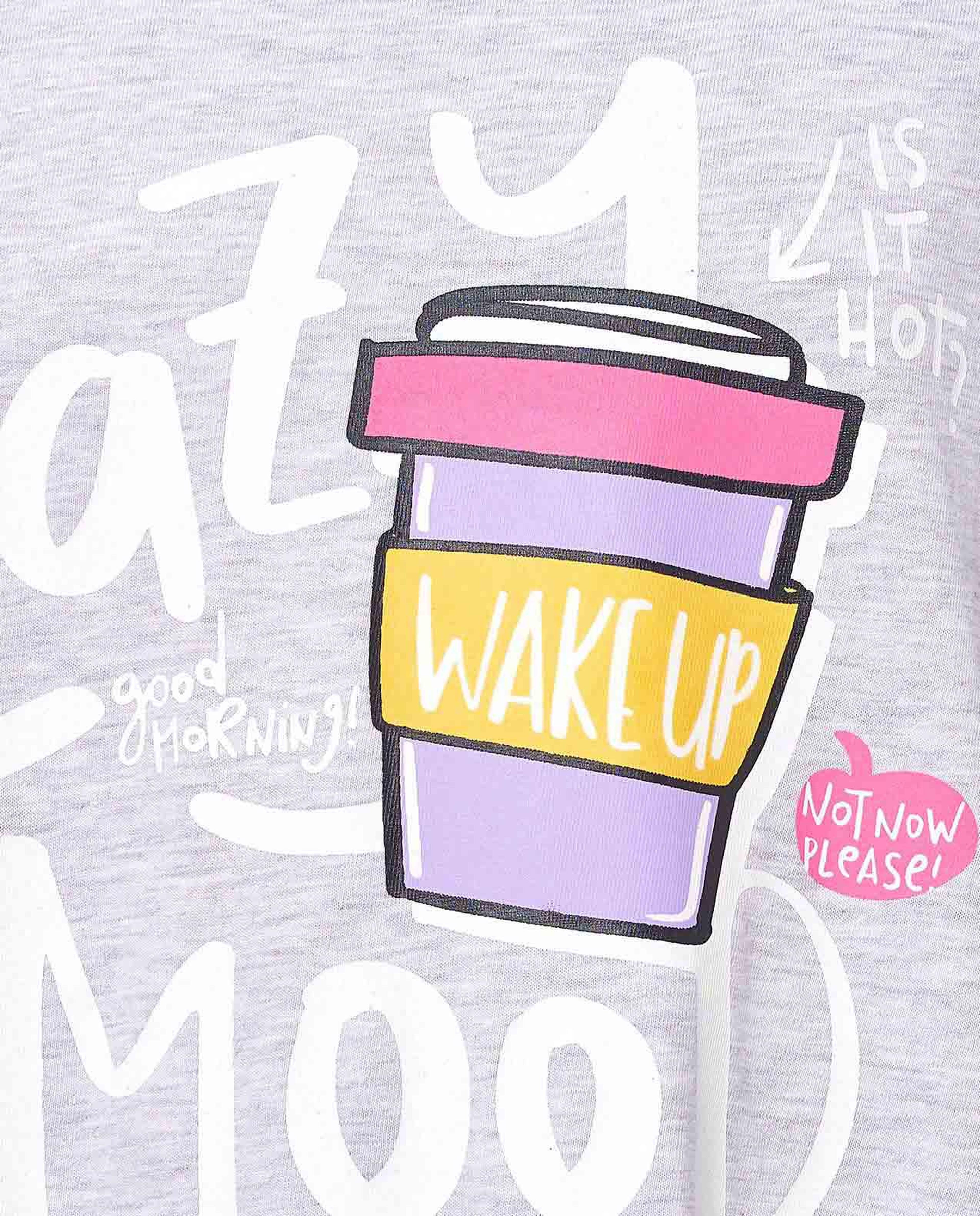 Printed Nightdress with Crew Neck and Short Sleeves