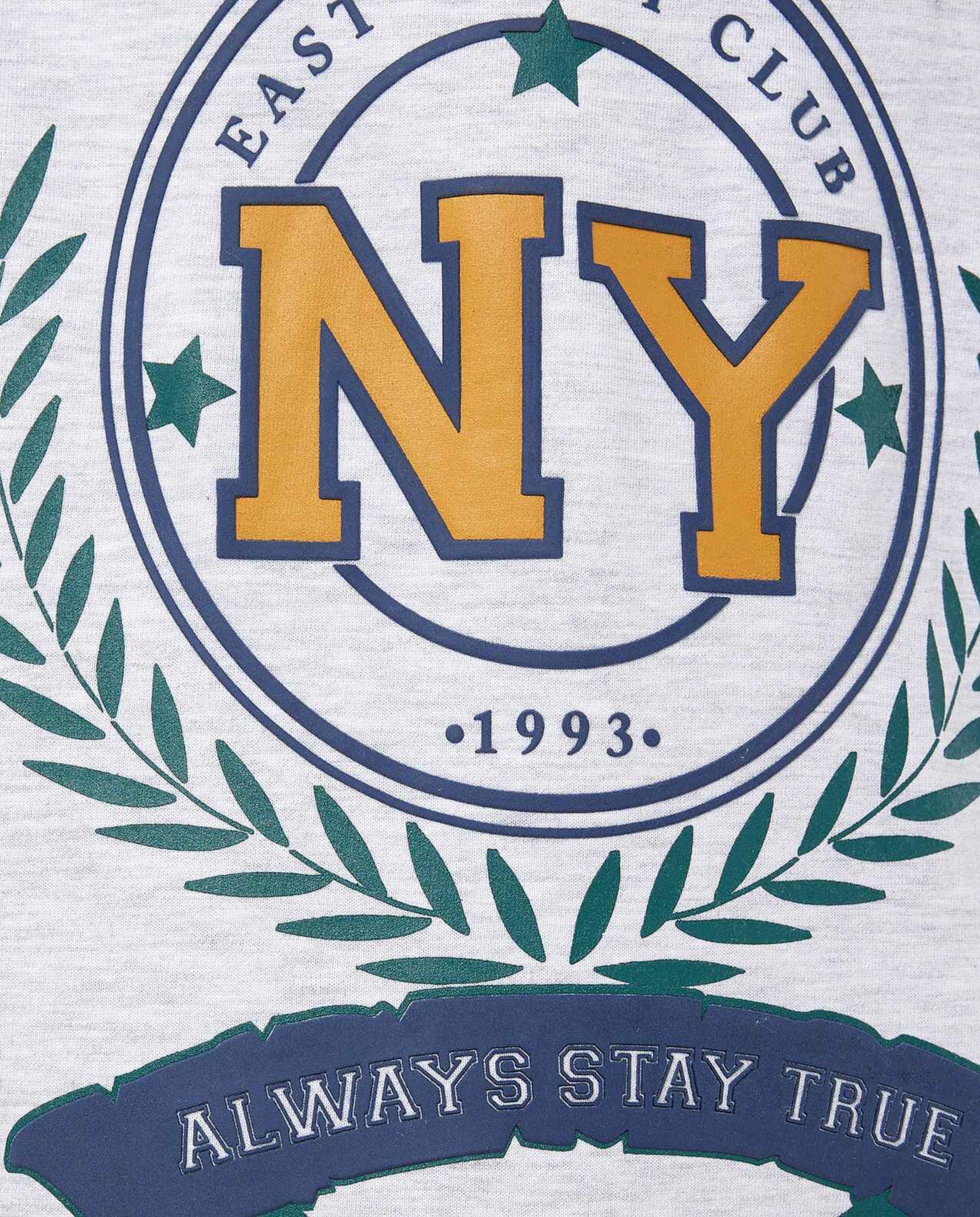 سويتشيرت بياقة مستديرة وأكمام طويلة بطبعة