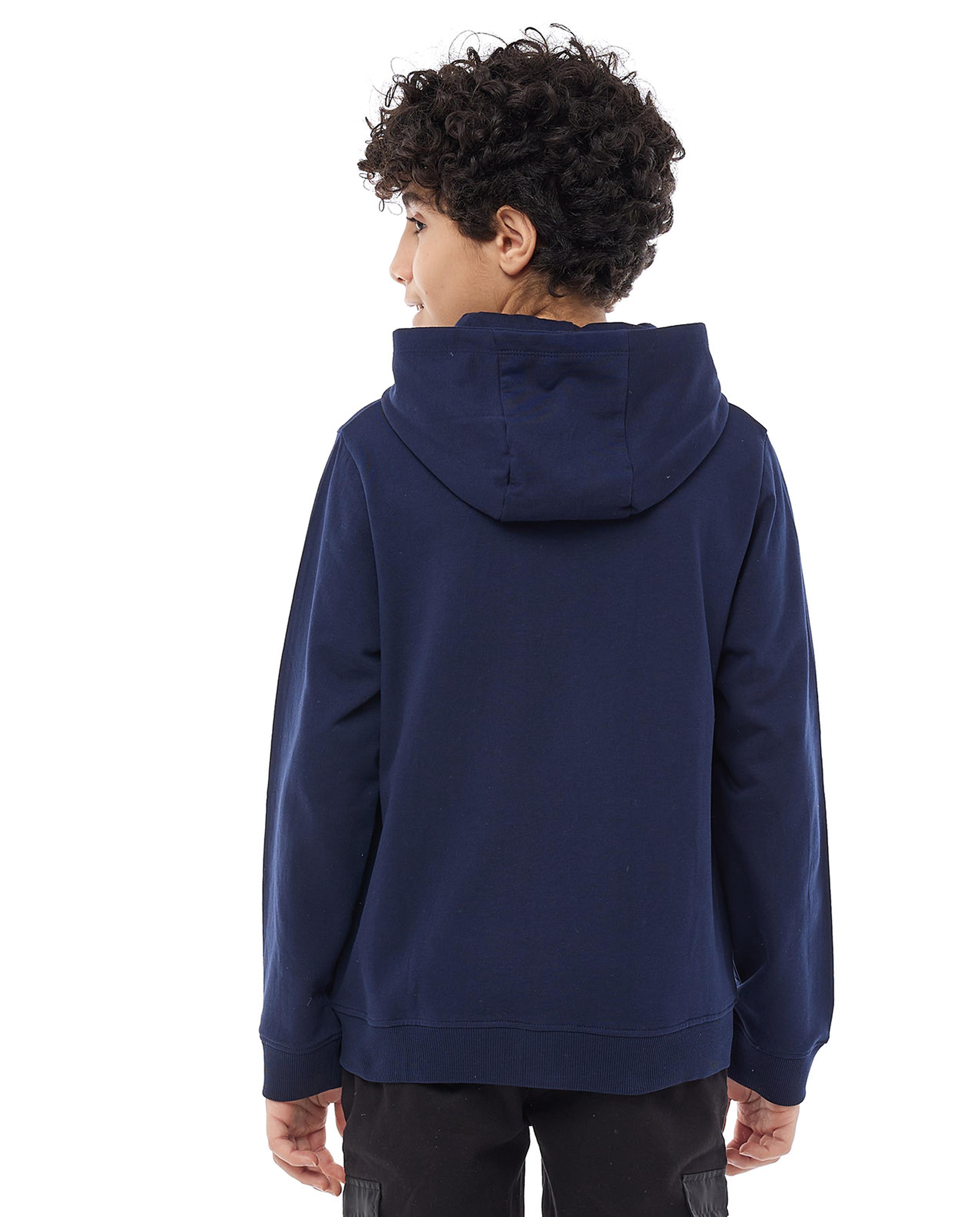 Print Detail Hooded Jacket with Zipper Closure