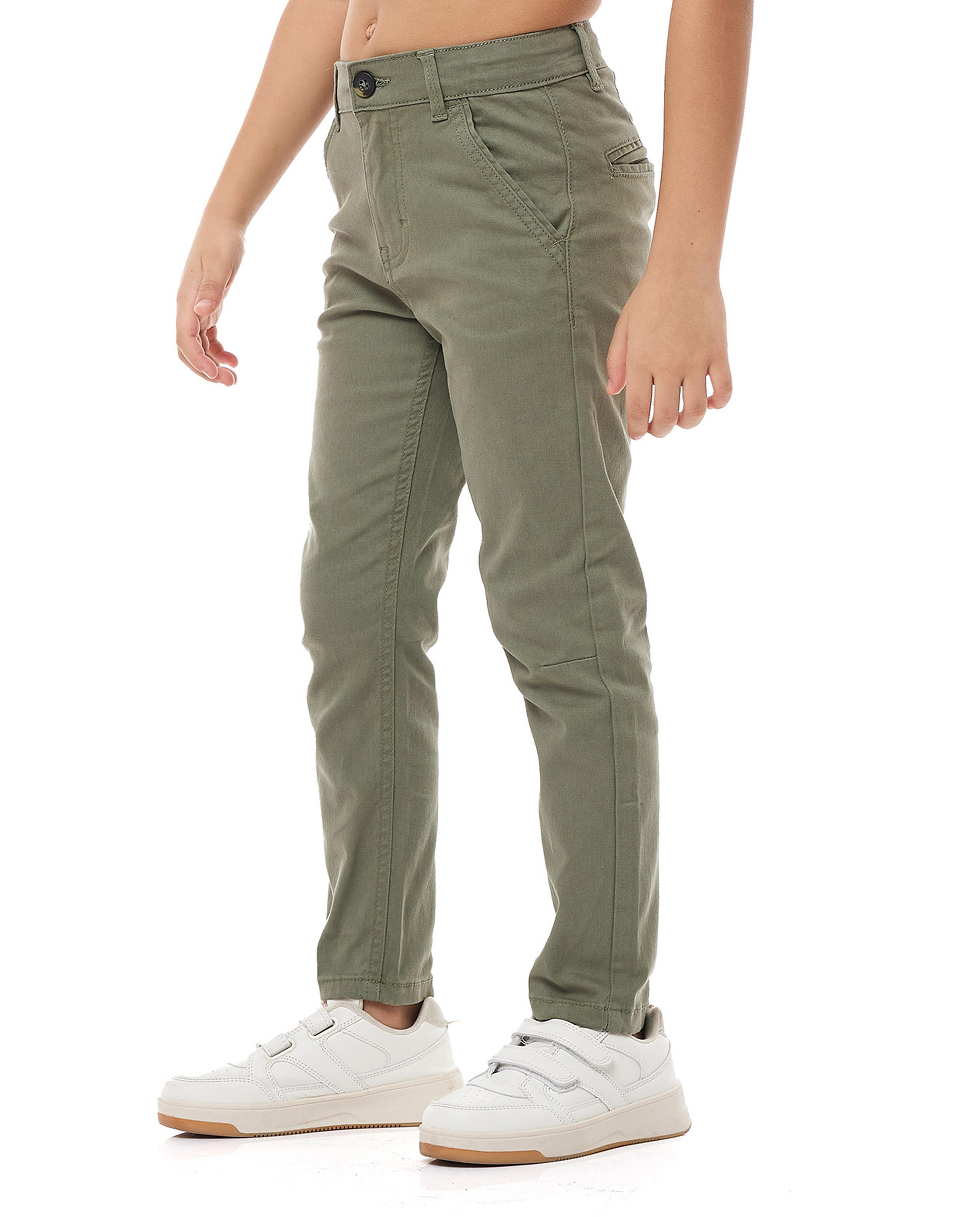 بنطال ضيق سادة بأزرار