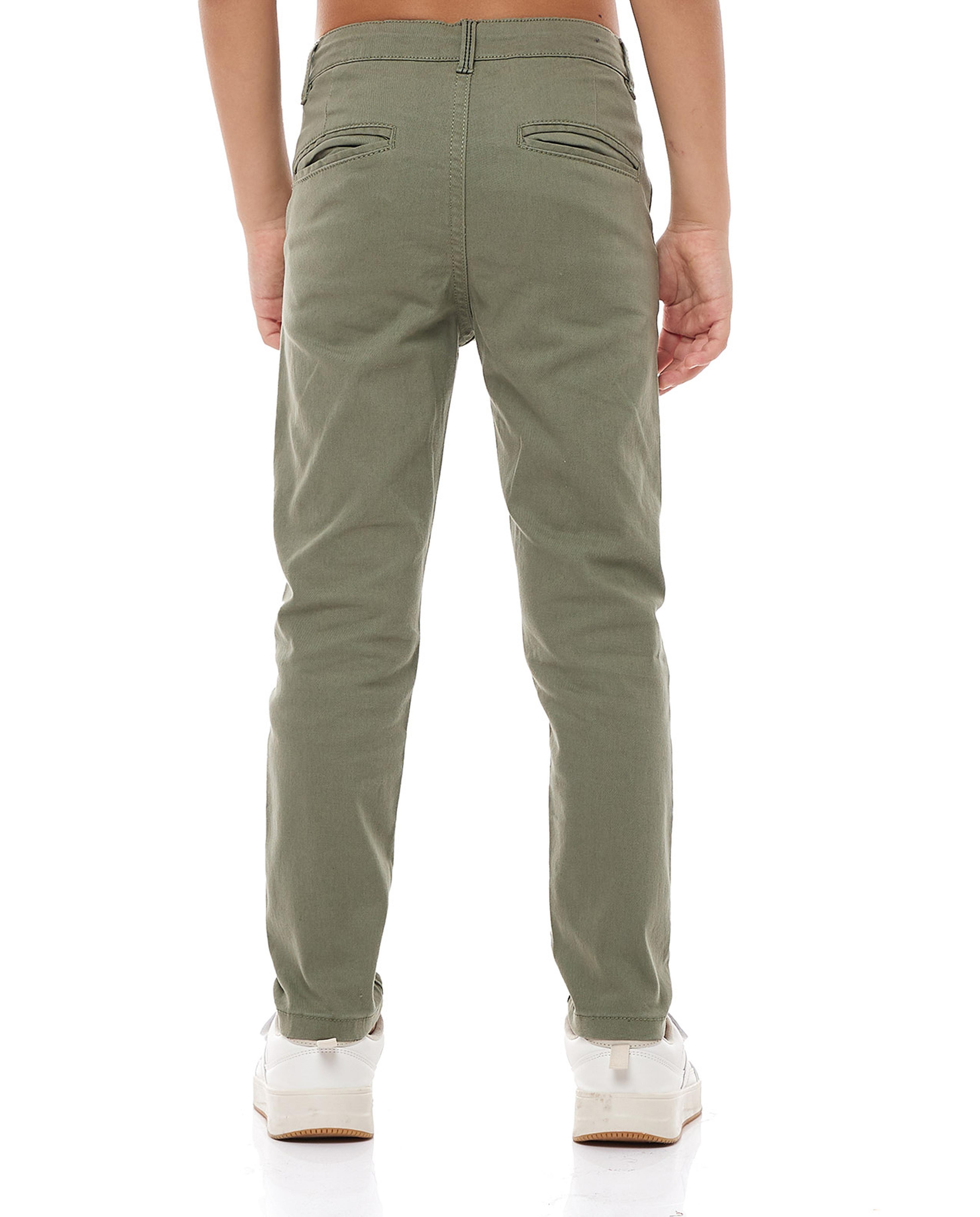 بنطال ضيق سادة بأزرار