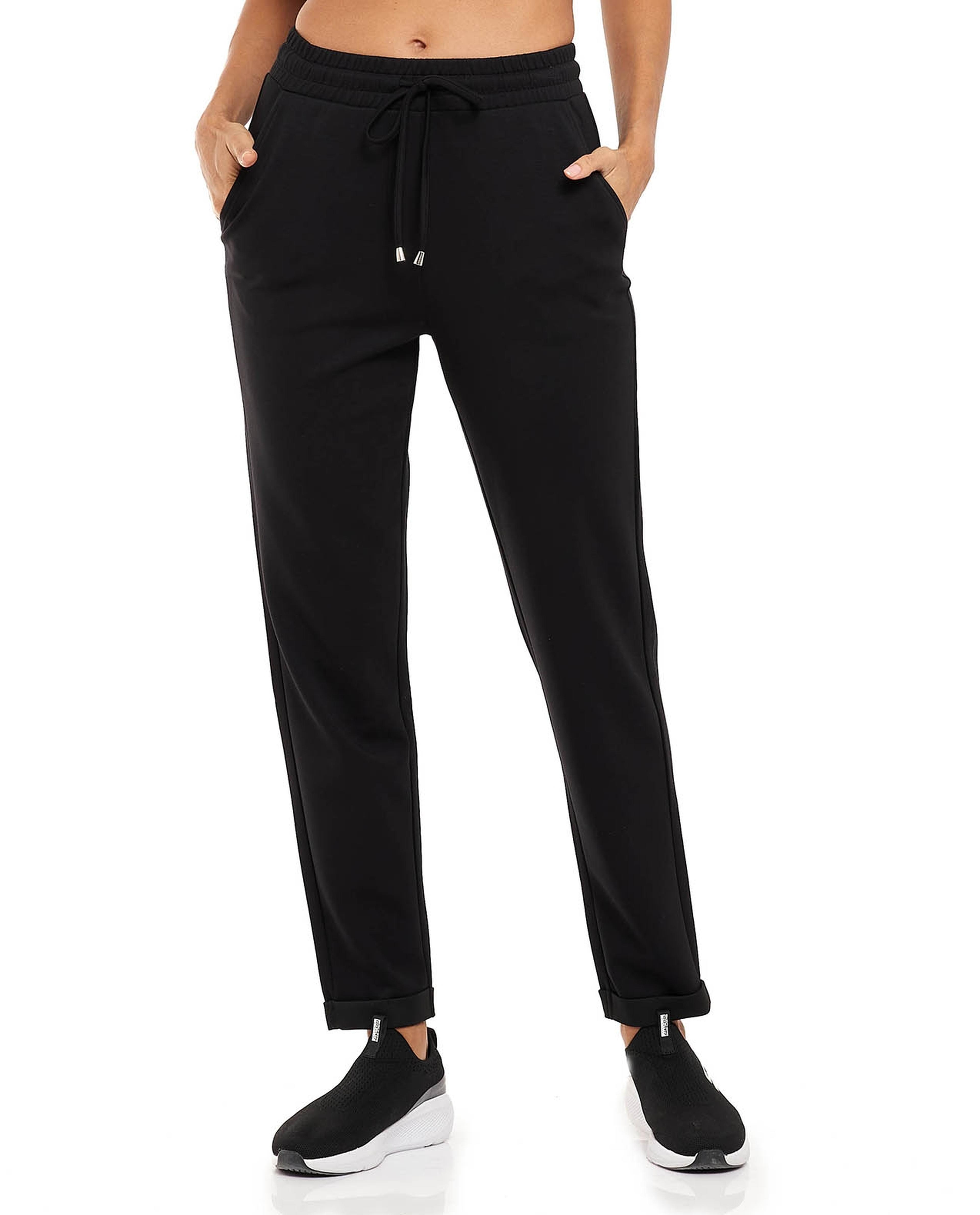 بنطال رياضي بخصر برباط سادة