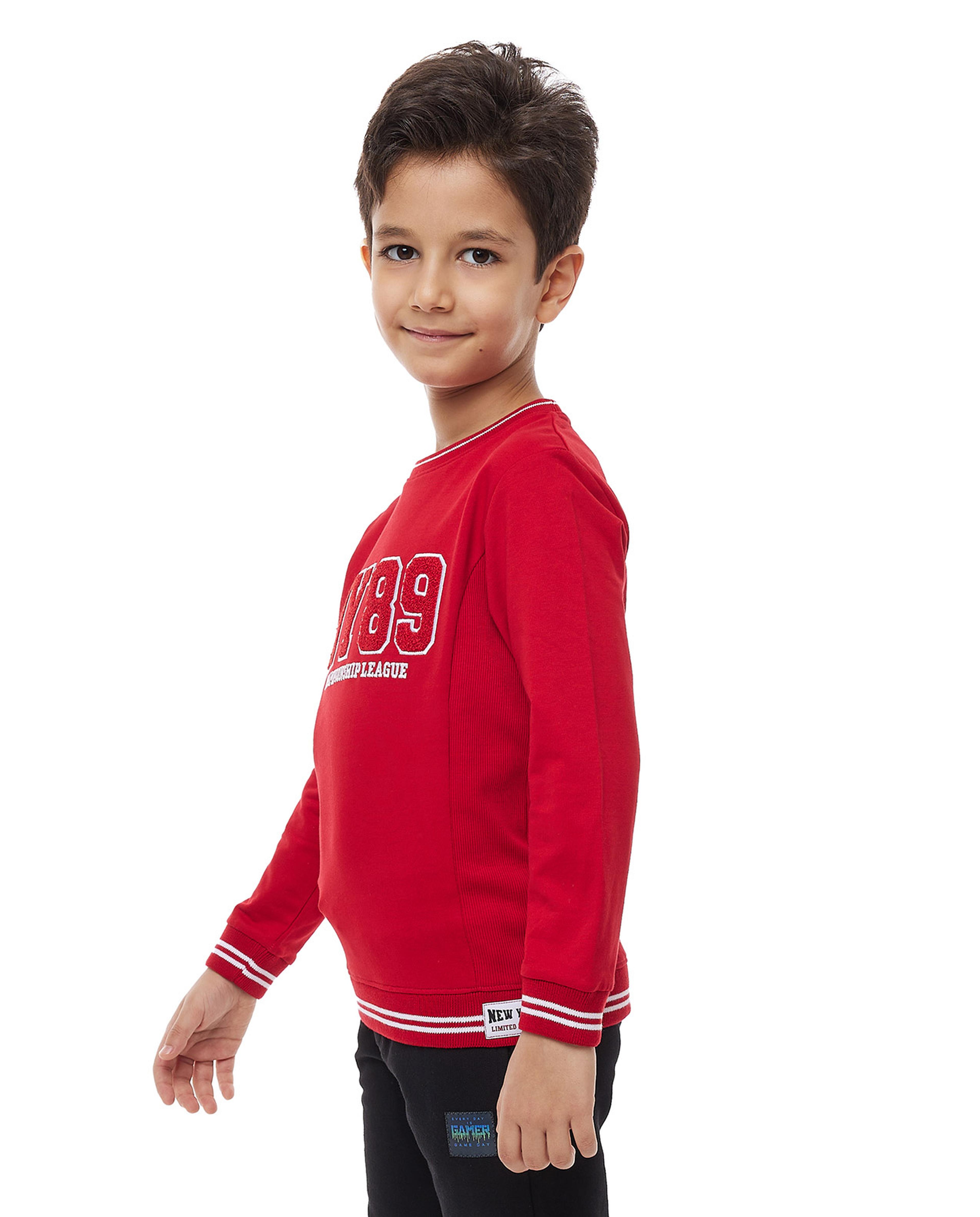 سويتشيرت بياقة دائرية بأكمام طويلة